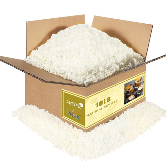 SACATR 10LB Soy Wax for Candle Making, 100% Soy Wax - Natural Candle Wax- No additives and Pure, Premium Quality Candle Wax for Candle Making