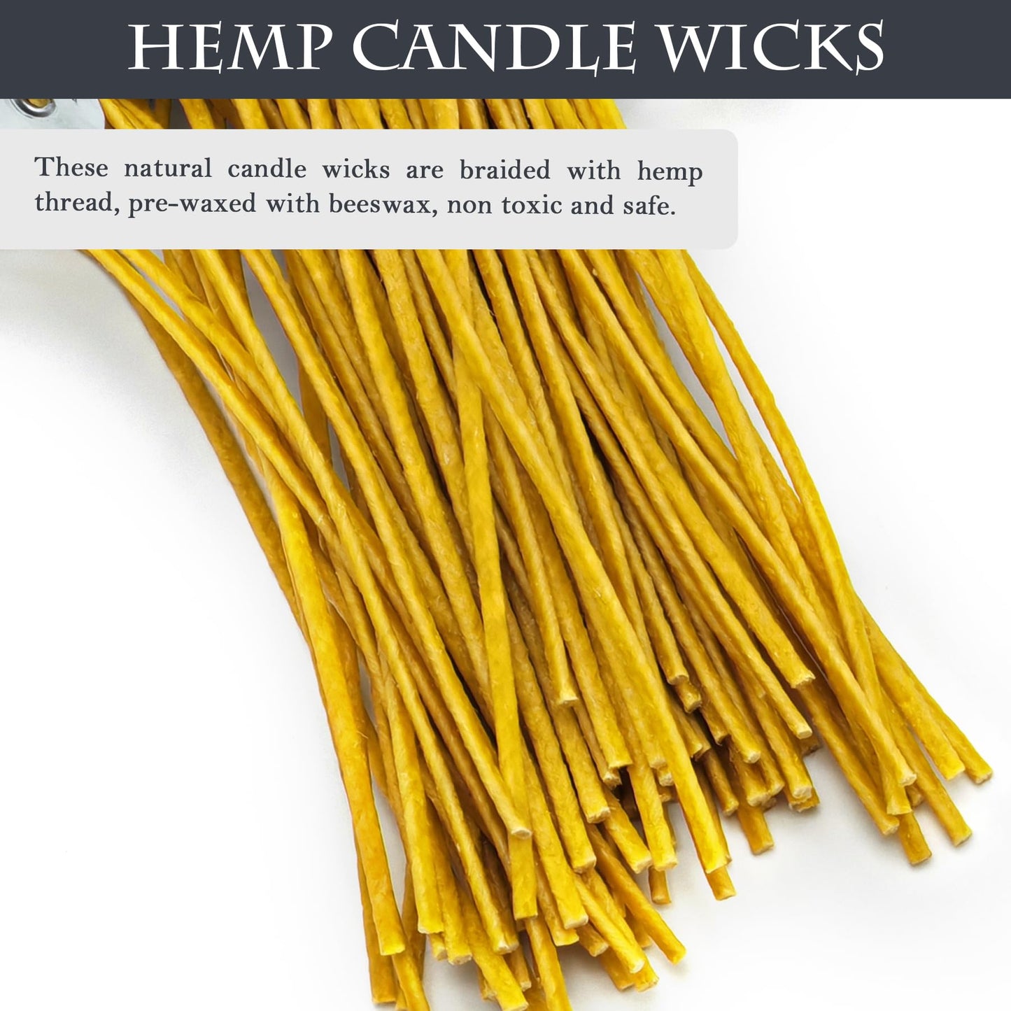 SWIGRANCE 15cm Hemp Candle Wicks 100Pcs, Hemp Braided Wick for Handamde Candle Making, Pre-Waxed with Beeswax