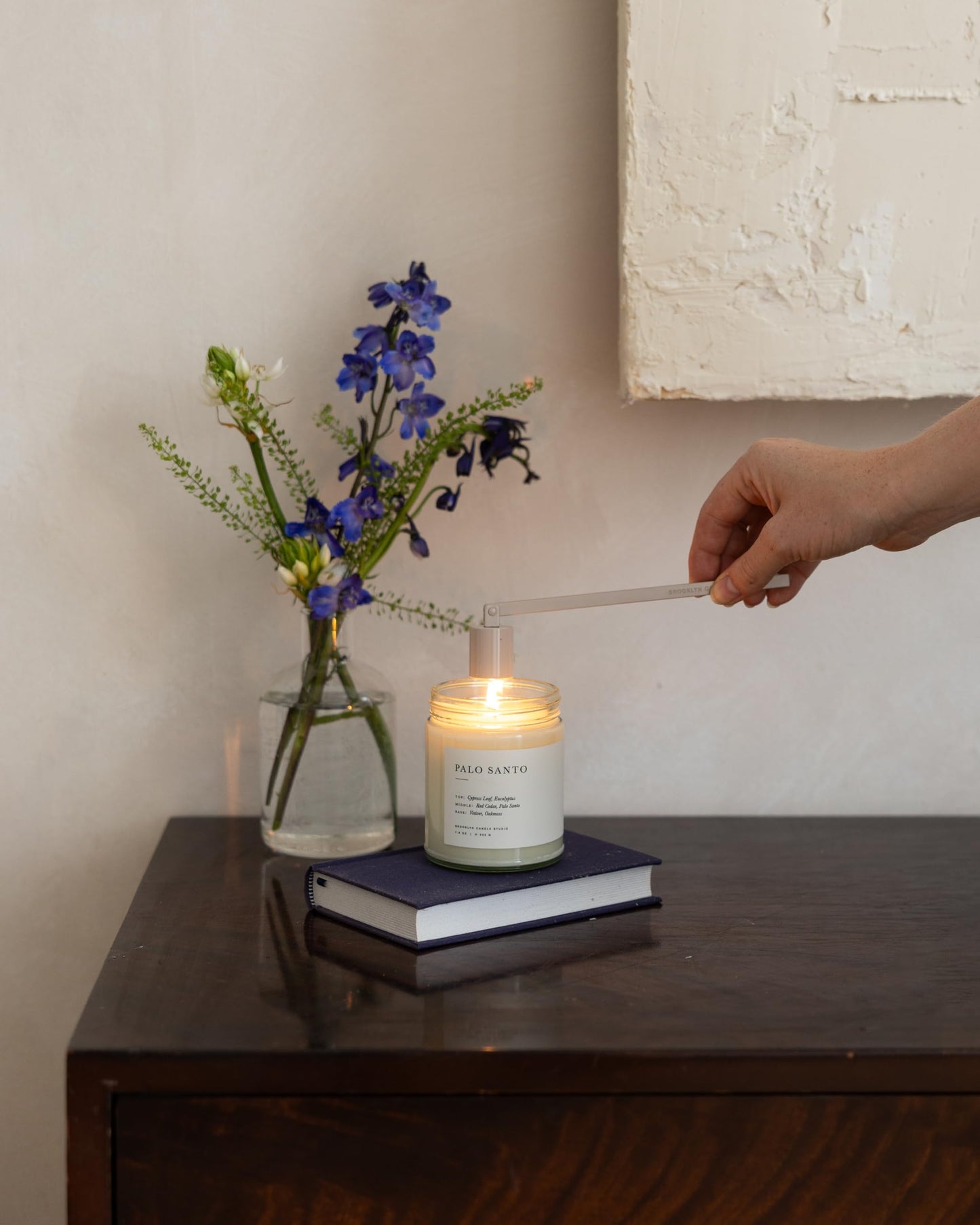 Brooklyn Candle Studio Palo Santo Jar Candle - Cedar and Eucalyptus Luxury Scented Candle, Vegan Soy Wax, Hand Poured in The USA, 50 Hour Slow Burn Time - 7.5 oz