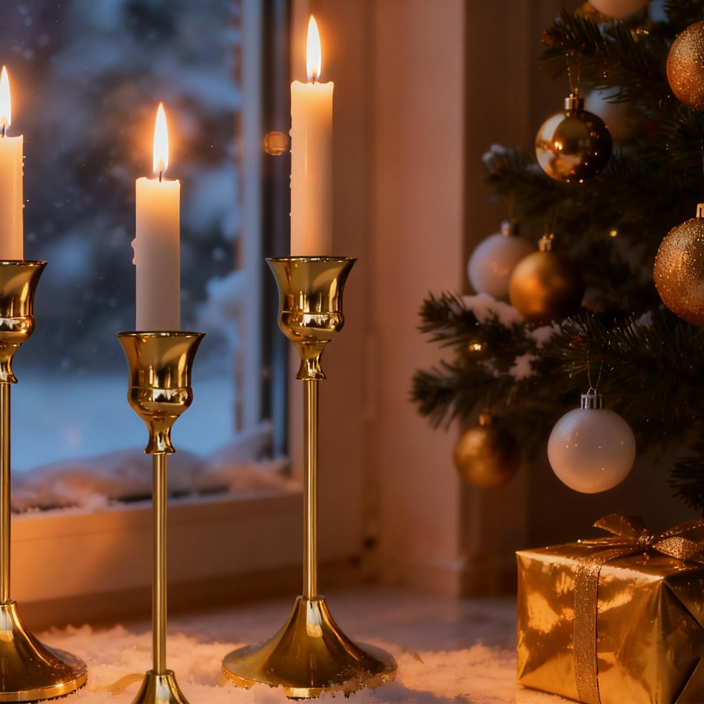 Showin Candlestick Holders Gold, 6 Packs Taper Candle Holder for Candlesticks, Candle Sticks Holder Decor for Home Decor