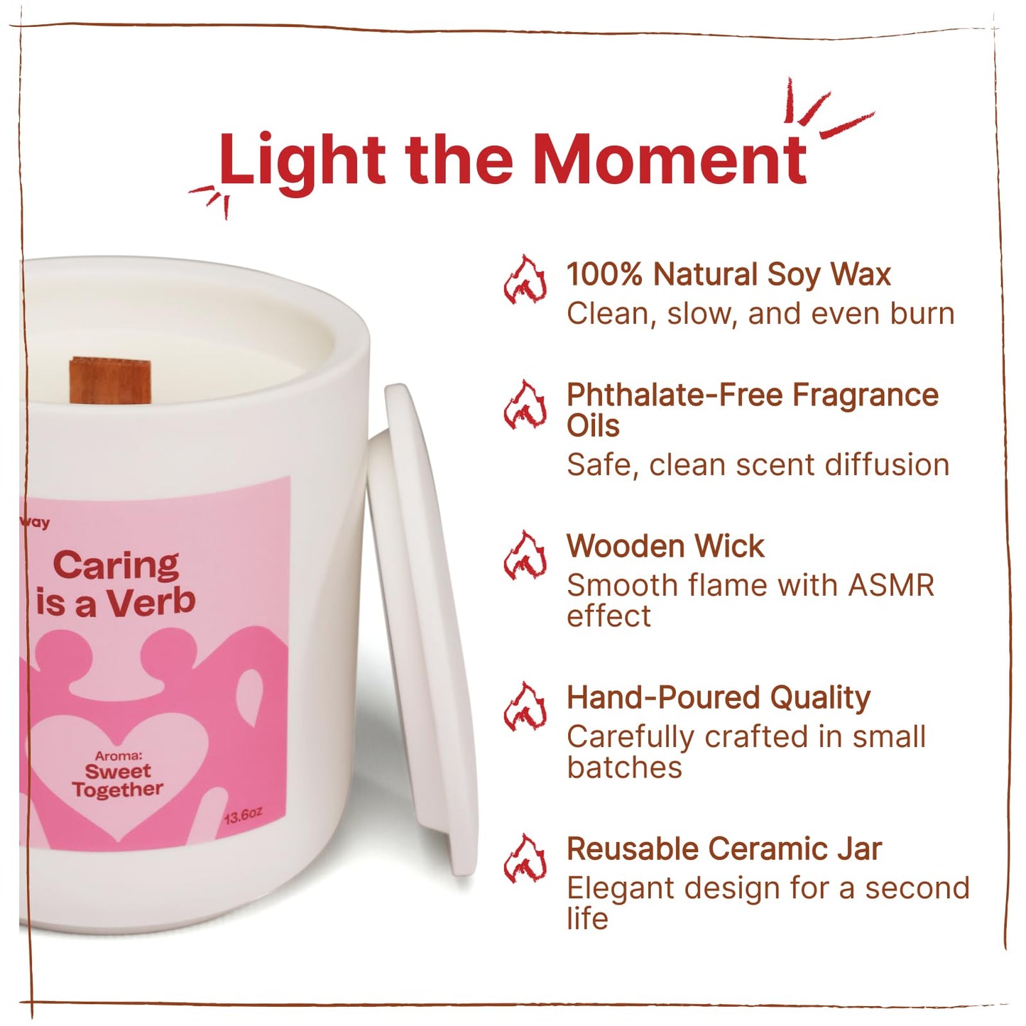 Headway White Jar Scented Candle - Vanilla + Milk Fragrance - 100% Soy Wax Scented Candles for Home, Valentines Day - Couples Gifts - Long-Burning Aromatherapy