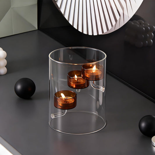 Maimeili Glass Candle Holder Hurricane Crystal Decorative Candle Fits Standard Tealight for Table Wedding Dinning Centerpieces Party Supplies Home Decor