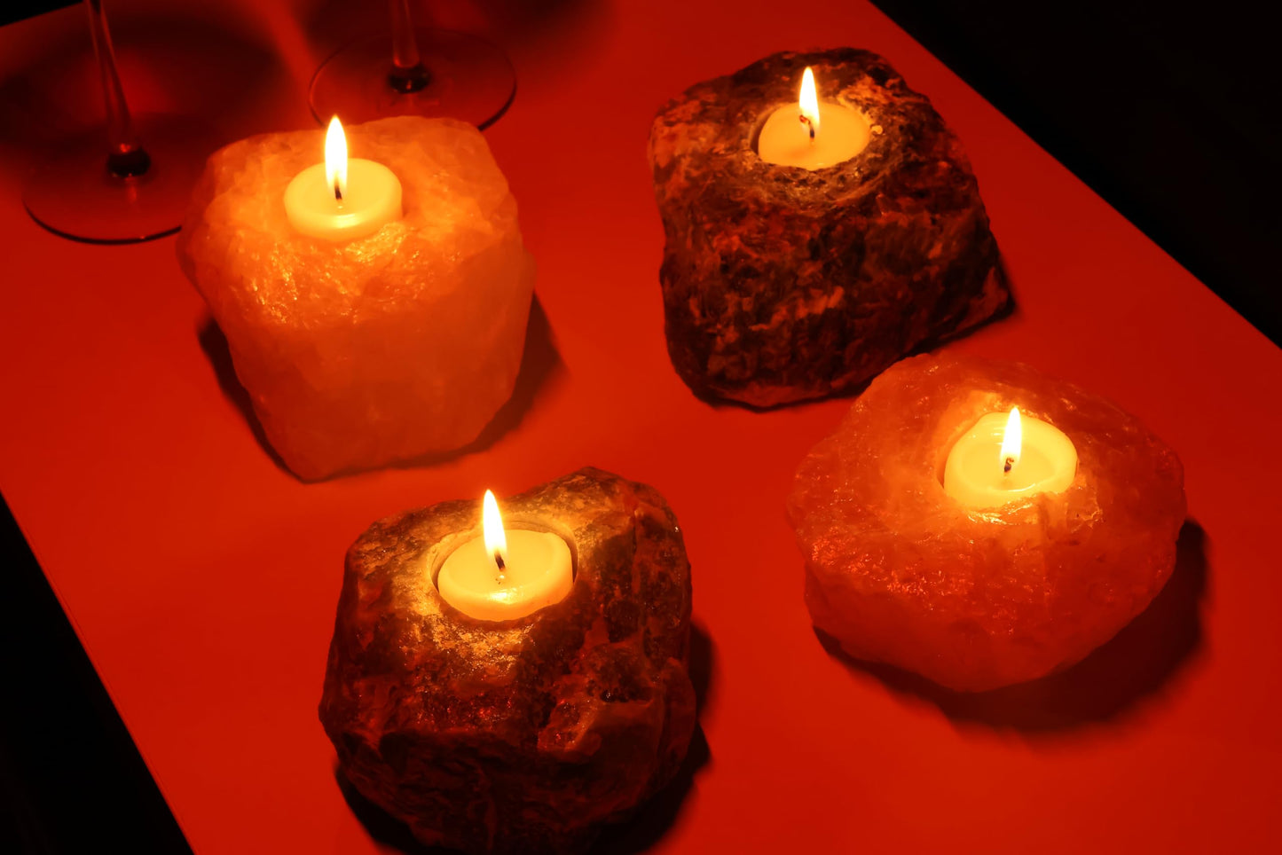 Nature’s Decorations Tealight Candle Holder - Real Green Quartz Natural Stone Crystal Perfect for Home & Geode Decor, and Centerpieces, Ideal as Candlestick Holder, 3 x 3 x 1.5 Inches