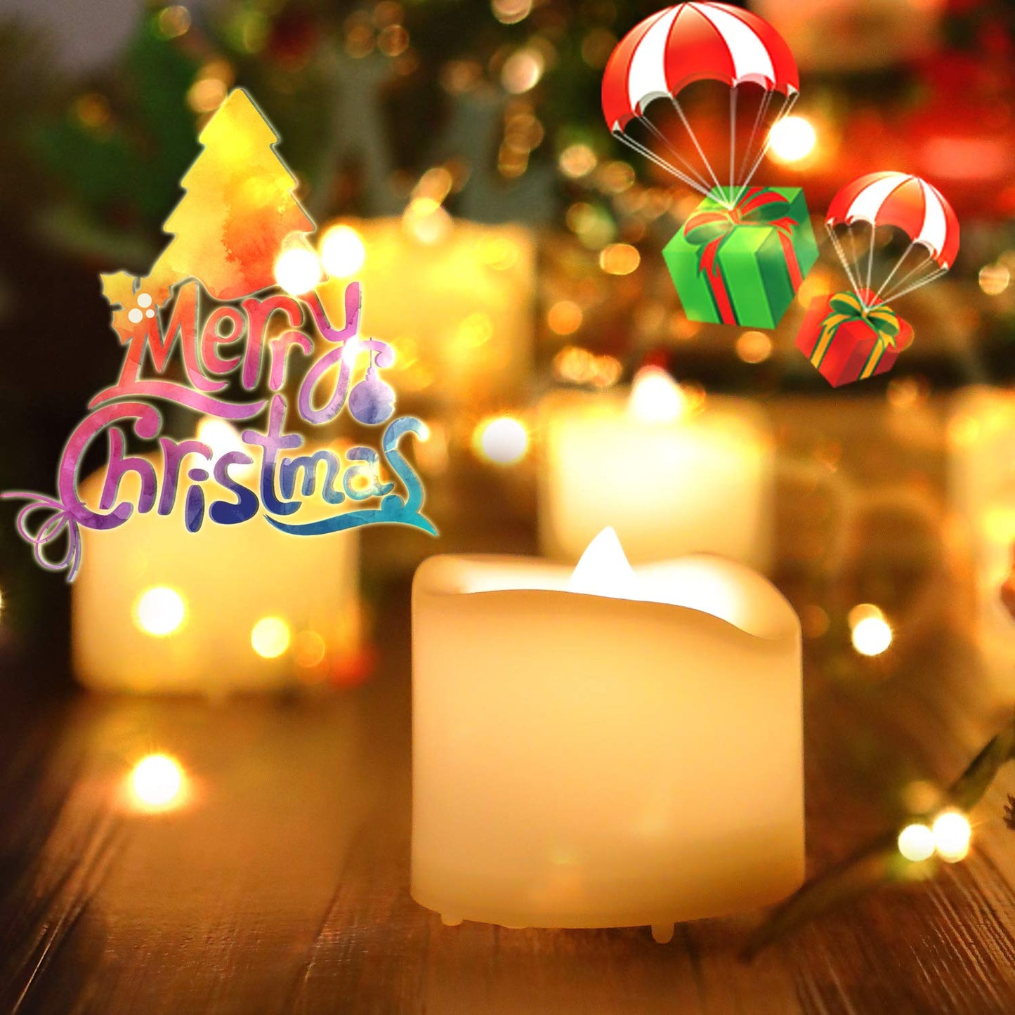 CANDLE CHOICE Battery Operated Flameless LED Tea Lights with Remote Timer Realistic Flickering Electric Tealight Candles Set Wedding Party Christmas Decorations Centerpieces Batteries Included 6 PCS