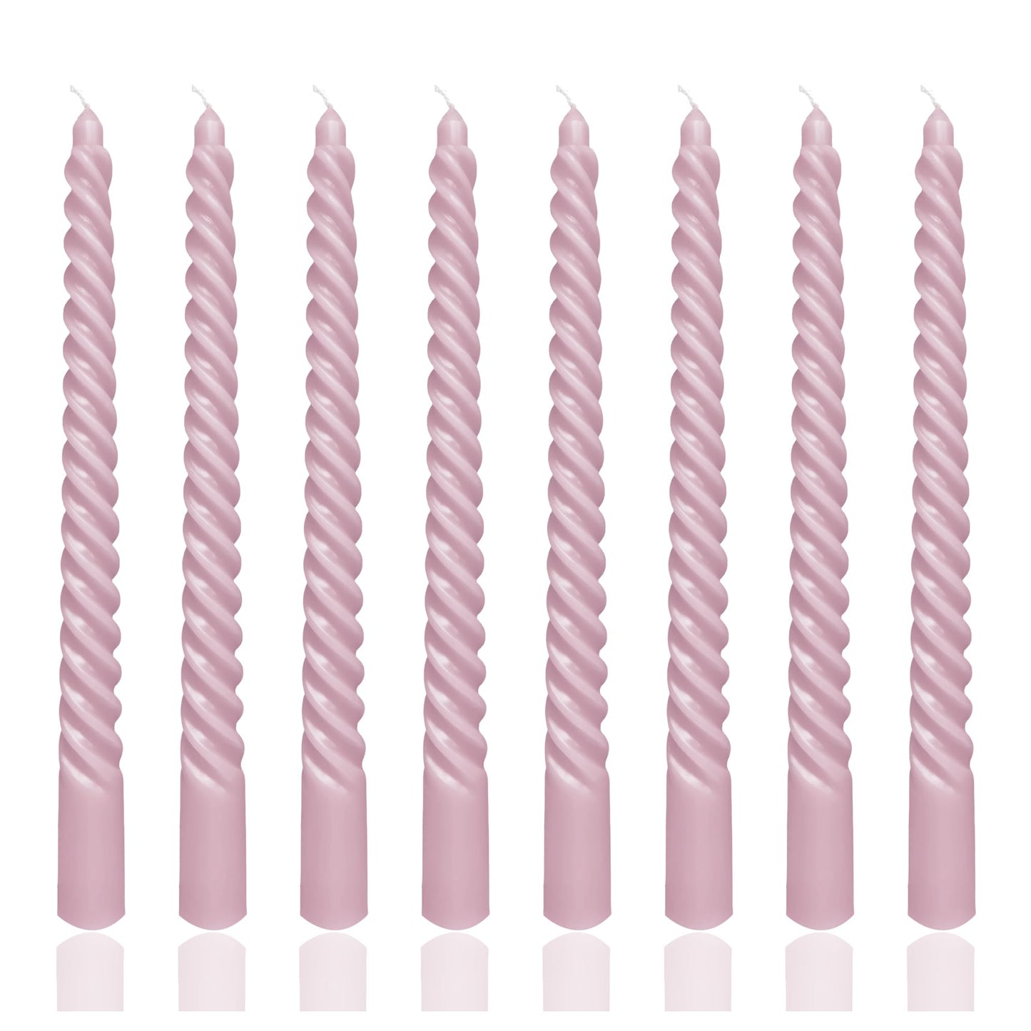 10 Inch 8 Pack Blush Pink Spiral Taper Candles for Dinner Home Decor Wedding Shower Christmas Candlesticks, Baby Shower, Birthday Party Candles