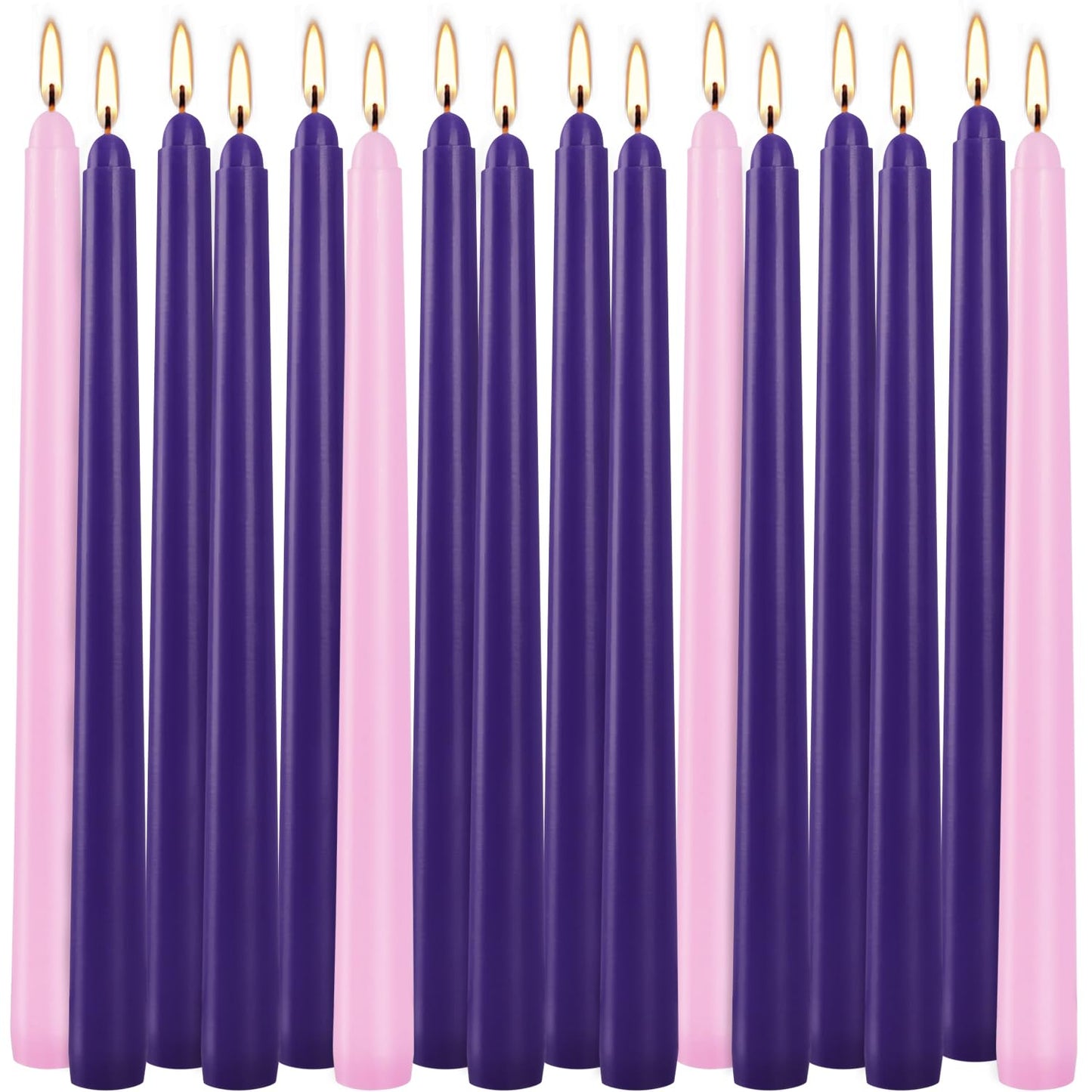 16 Pack Advent Taper Candles Premium Hand Dipped 10in Unscented Christmas Taper Candles - Ideal for Seasonal Celebrations, Holidays, Church, Celebration, Party