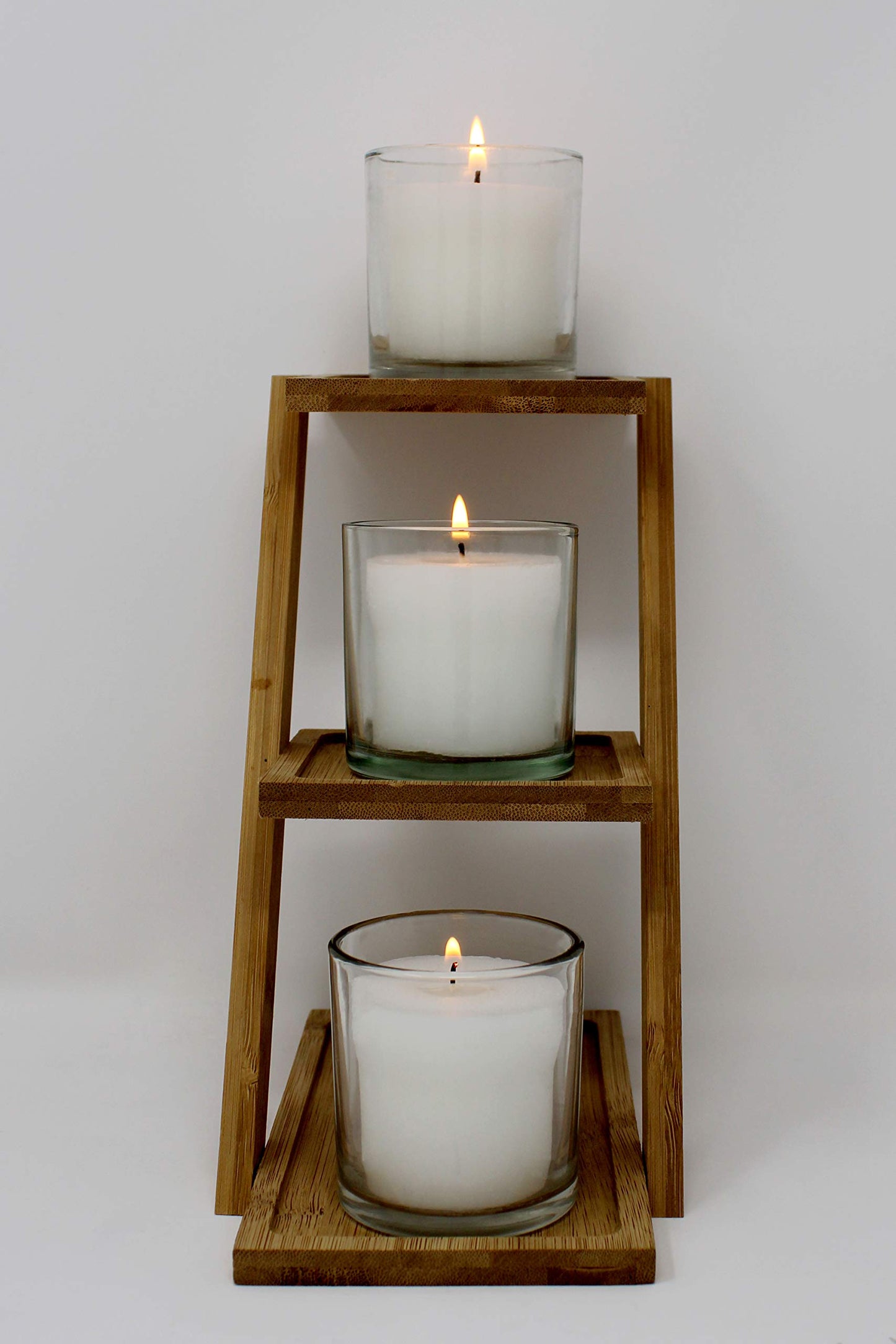 White Votive Candles in Glass Jar - 3 Pk Long Burning 24 Hour Smokeless Unscented Votives - Wedding Dinner Party Relaxing Candles