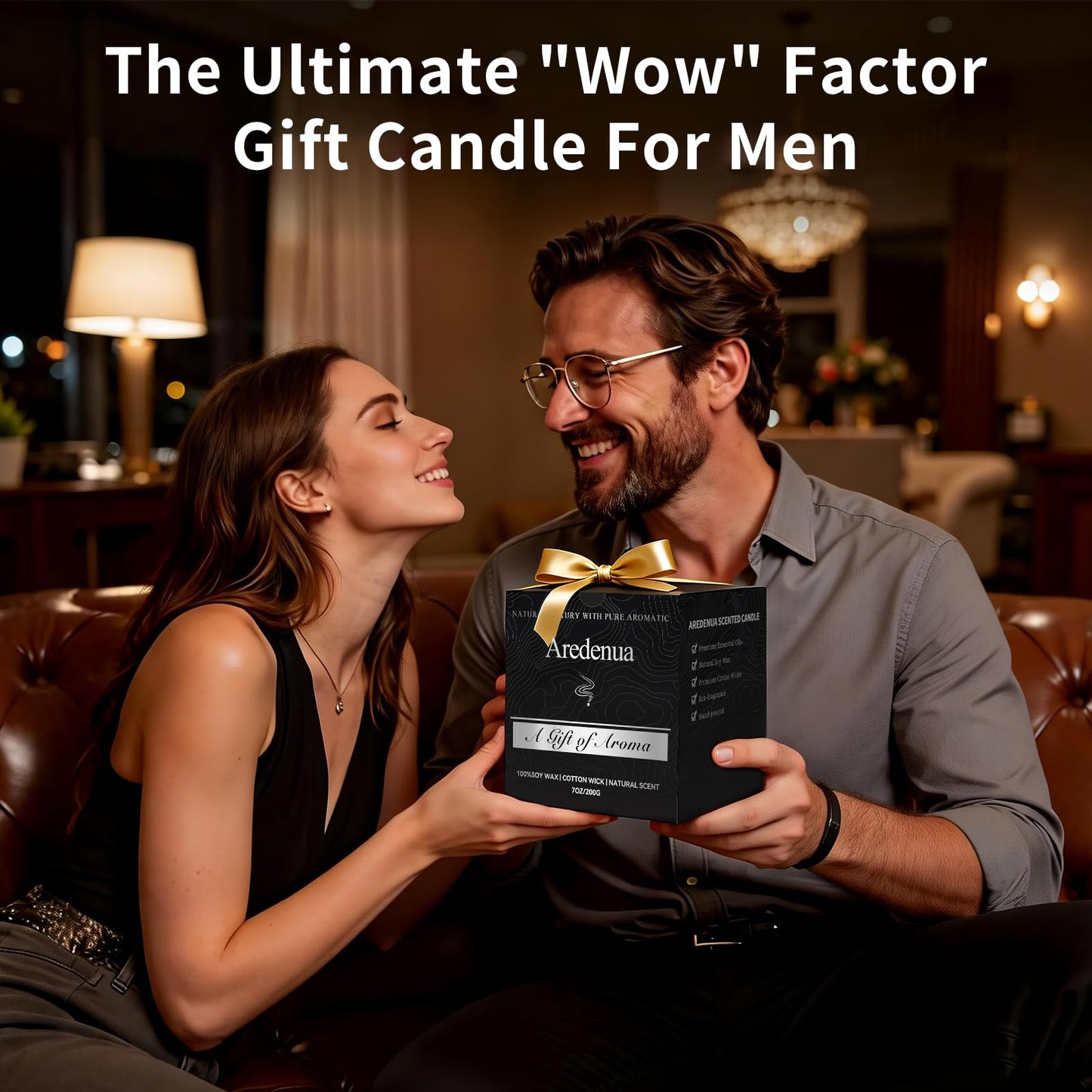 Caramel Coffee Candle | Soy Scented Candles for Home & Office, 50H Clean Burn, Manly Gifts for Fathers Day – Aromatherapy Candle for Dad or Husband, Cozy Coffee & Caramel Scent