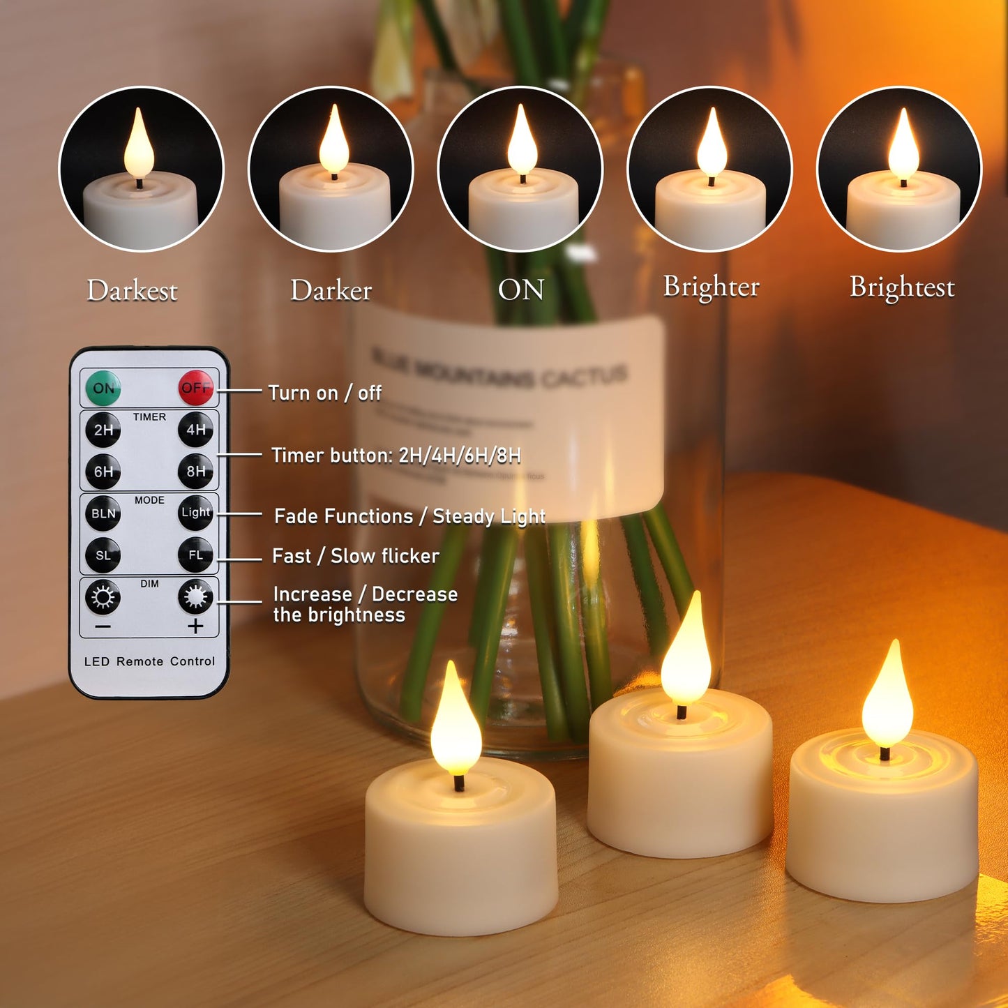 yunsheng Rechargeable Flameless Tea Lights Candles with Remote Timer & Charging Base, 12pcs Battery Operated LED Votive Candles Flickering for Home Halloween Chirstmas Lantern Candle Holder Decoration