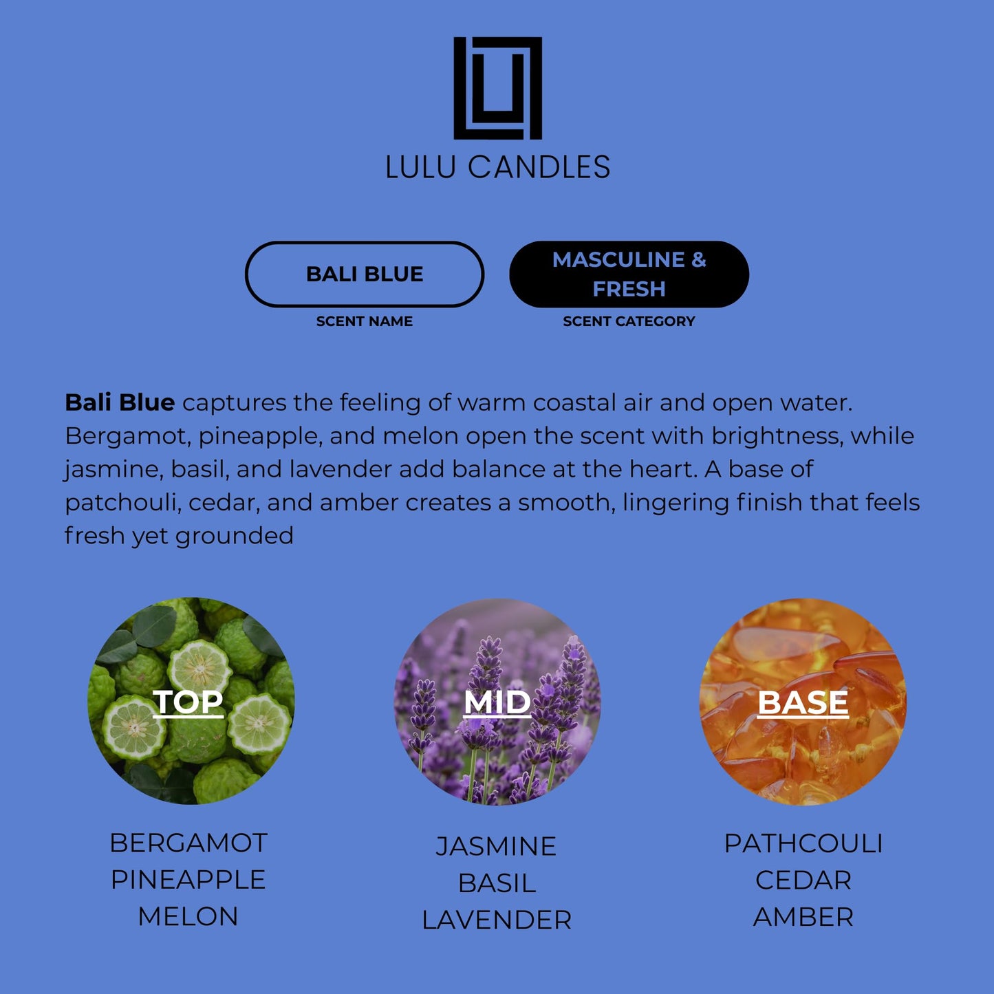 Lulu Candles | Mediterranean Citrus | Smells Fresh & Sweet | Luxury Scented Soy Jar Candle | Hand Poured in The USA | Highly Scented Long Lasting (9 Oz.)