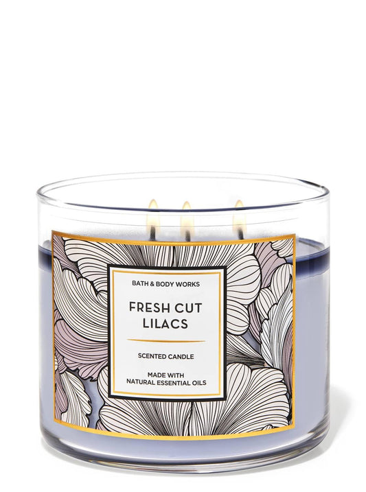 White Barn Bath & Body Works 3-Wick Scented Candle in Fresh Cut Lilacs (2021), Purple