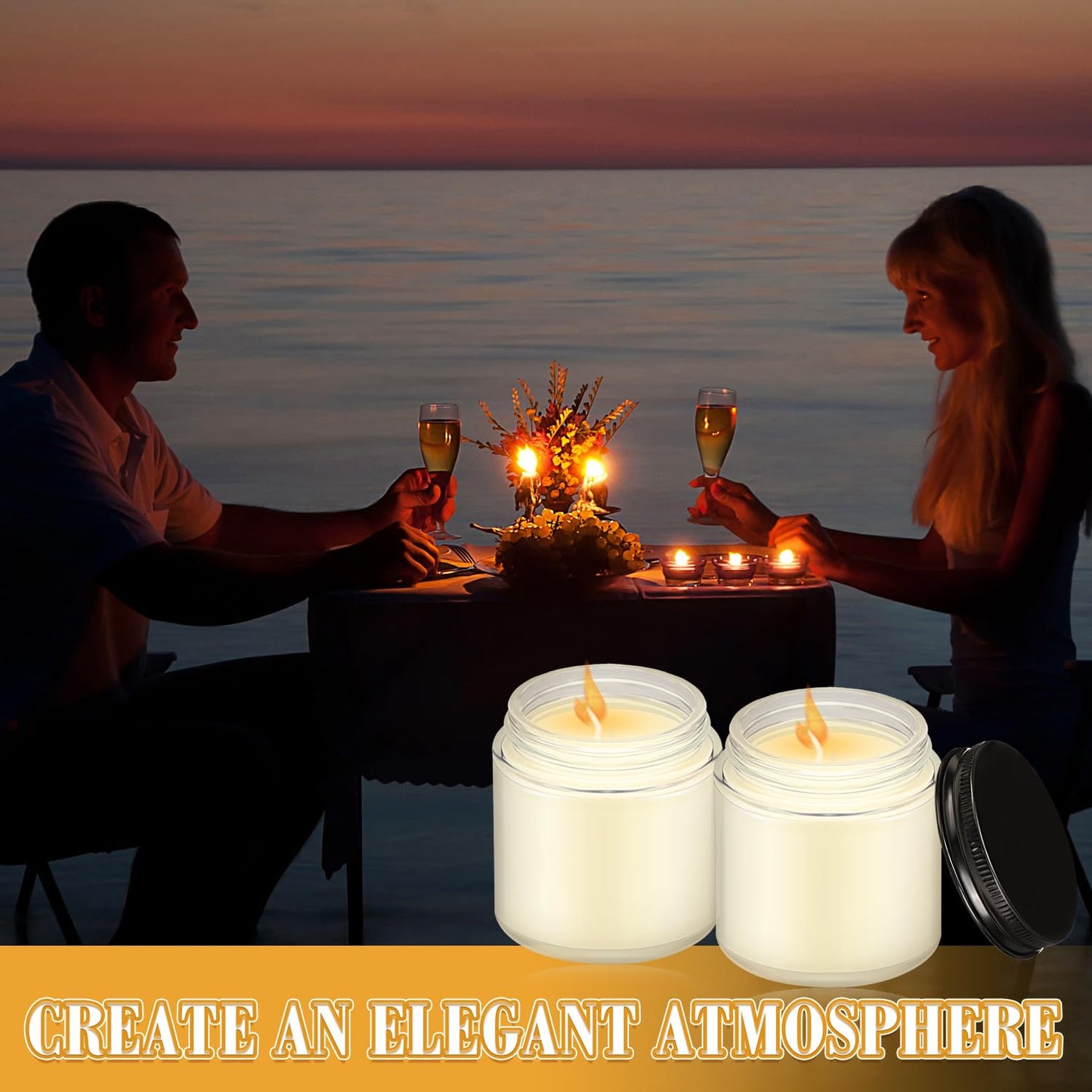 MTLEE 36 Pcs Mini Mason Jar Candles Favors Bulk 4 oz Small Scented Jar Candles with Lids for Birthday Wedding Party Gift(Lemon, Citrus, Coconut Milk)
