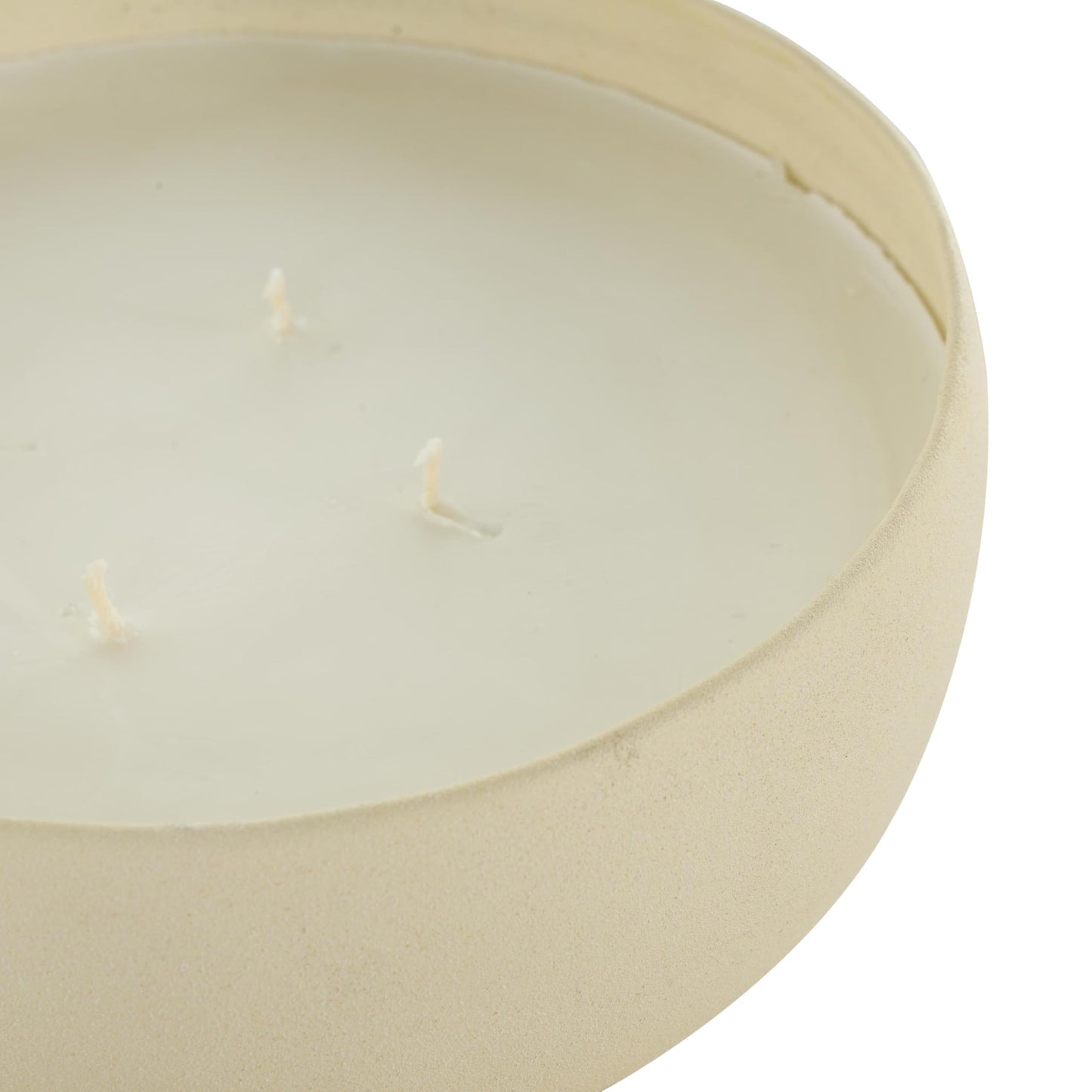 Deco 79 Metal Decorative Candle Floral Paradise Scented Textured 34oz 4 Wick Aromatherapy Candle with White Wax, Wax Aromatherapy Candle 7" x 7" x 3", Cream