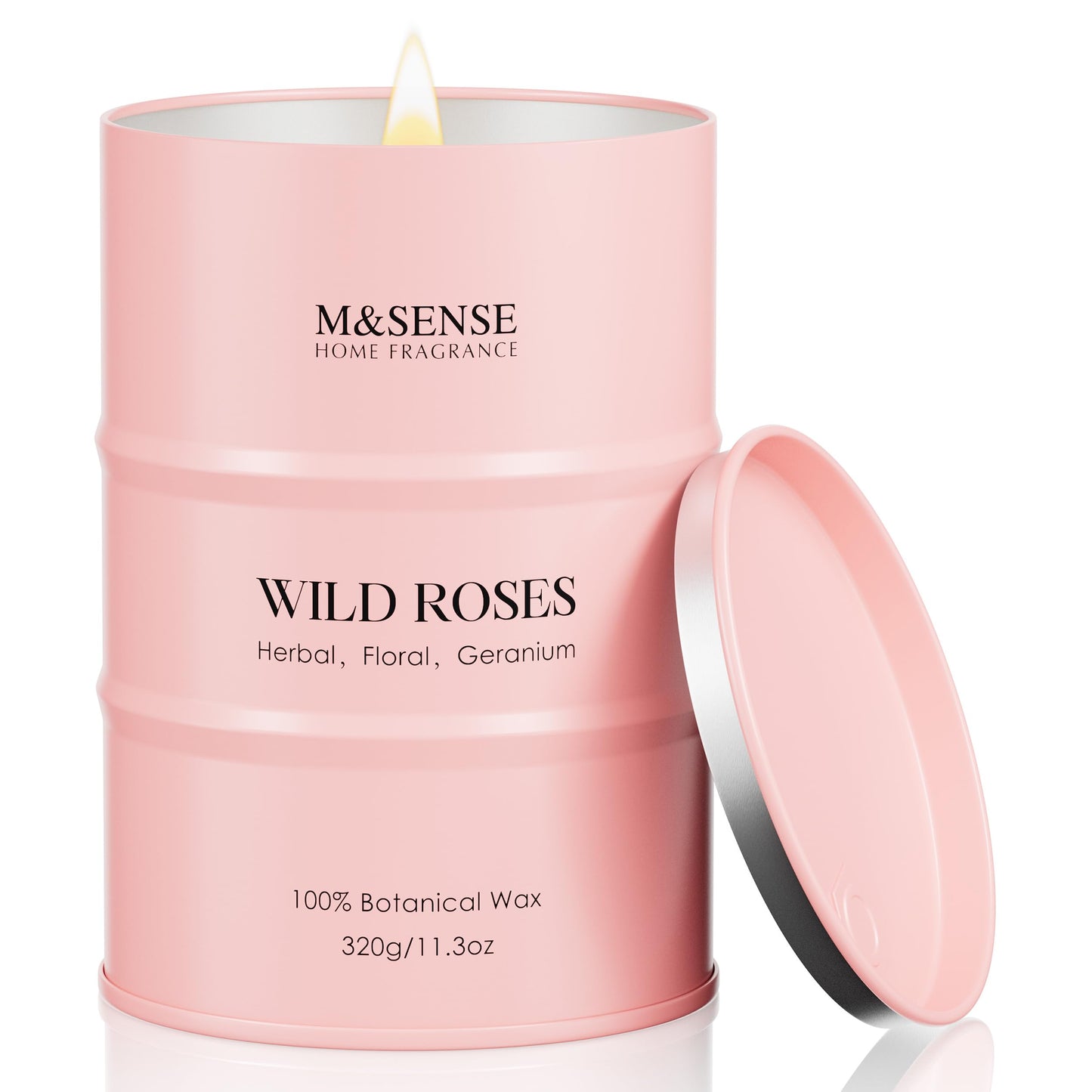 M&SENSE Wild Rose Natural Scented Candle, 70 Hours Long Lasting Soy Candles 11.3oz, Stress Relief Aromatherapy Candles for Women, Romantic Candle Gifts Valentines Day Gifts