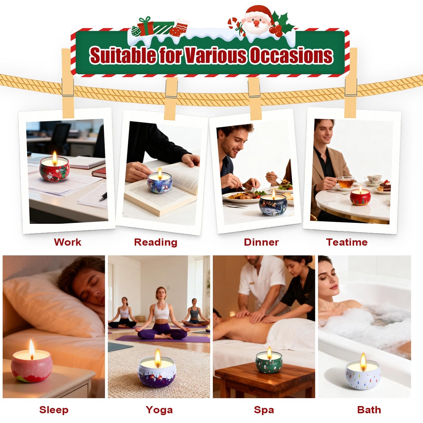 12 Pack Christmas Scented Candles with Natural Soy Wax, Long Lasting Aromatherapy Soy Candles for Home Scented, Christmas Candles Gift Set for Women & Friends