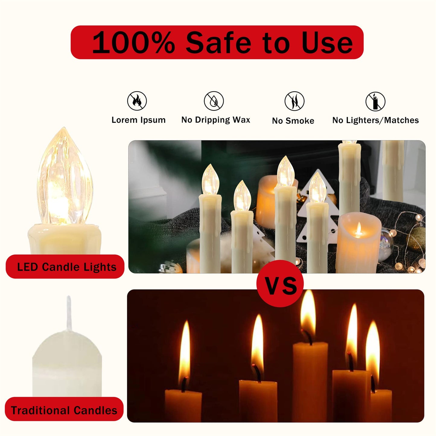 Flameless LED Taper Candles with Clips, 4” Battery Operated Window Candles with Remote Timer Mini LED Chandelier Candlesticks for Home Decor Wedding Church Party & Tree Lighting,10 Pack,White