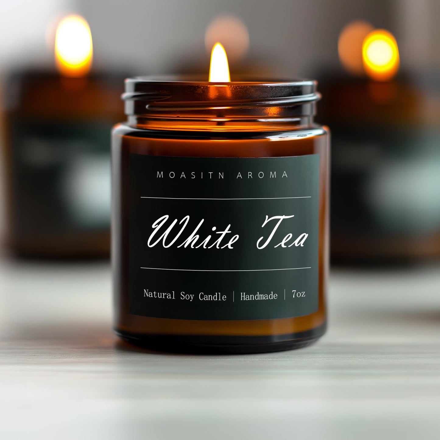 MOASITN White Tea Heavenly Scented Candles for Home| Natural Soy Aromatherapy Candle| Handmade Long Lasting Jar Candel| Women,Men Gift for Birthday,Housewarming,Thank You,Relaxing| 7oz