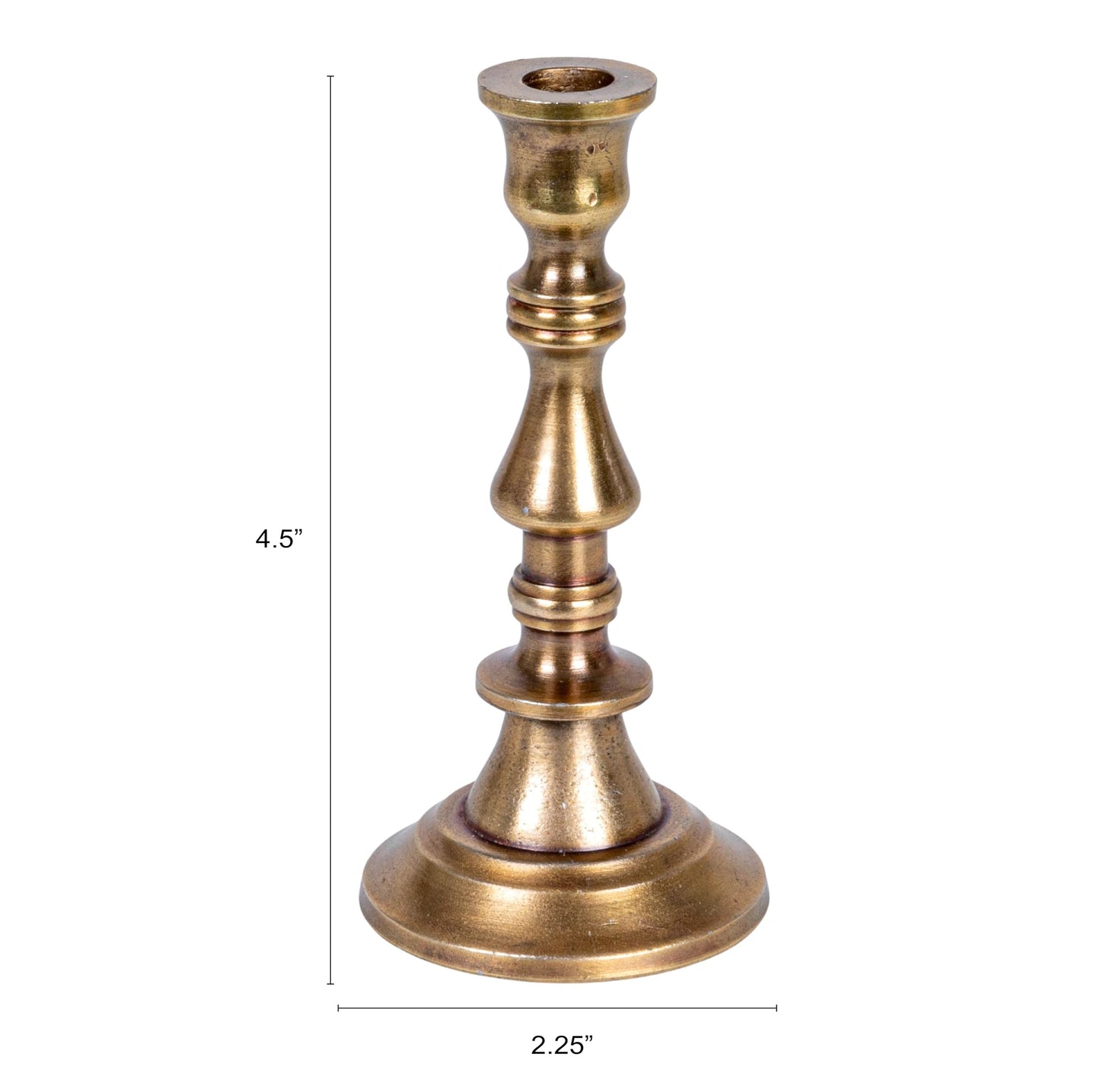Creative Co-Op Antique Cast Aluminum Taper Holder, Gold