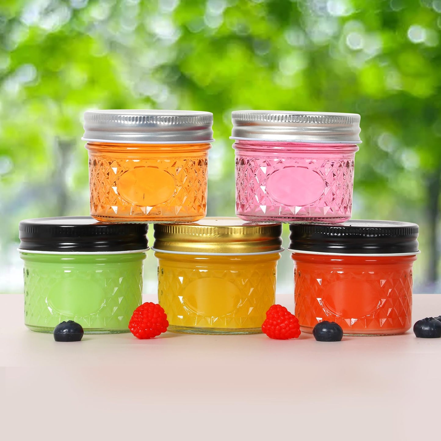 Mcupper 40 Pack Small Mason Jars, 4oz Mini Mason Jars with Gold Lids, Canning Jars For Dessert, Honey, DIY Candle