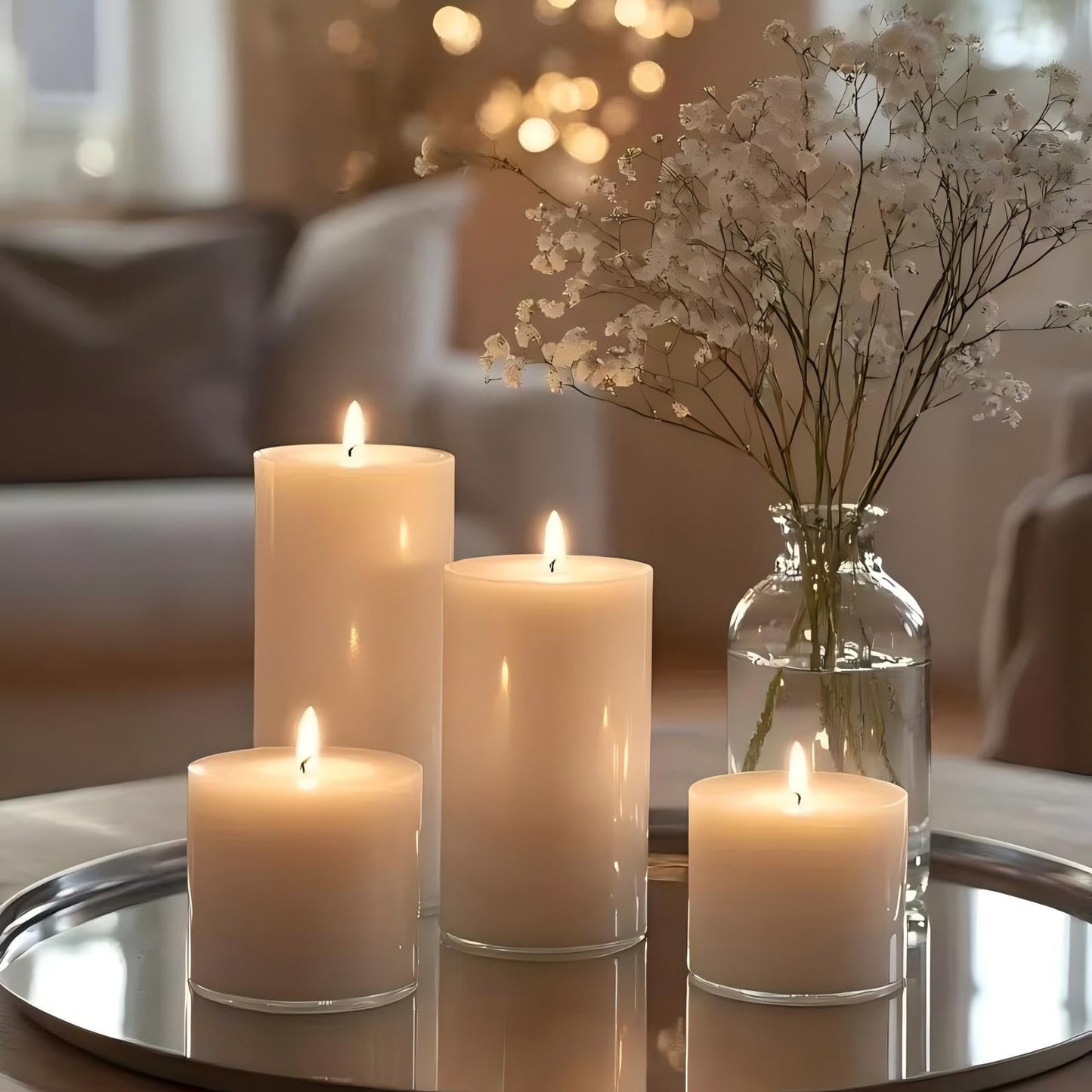 Aurestan 6 Pack Unscented Pillar Candles, 3x6 Inch Classic Ivory White, 60-Hour Burning Smokeless Candles for Wedding Decorations, Centerpieces, Emergency Kit, Dinner, Home Gatherings & SPA