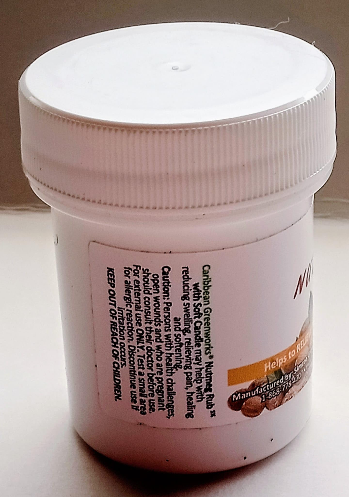 Caribbean Greenworks Soft Candle Grease with Nutmeg, White Candle