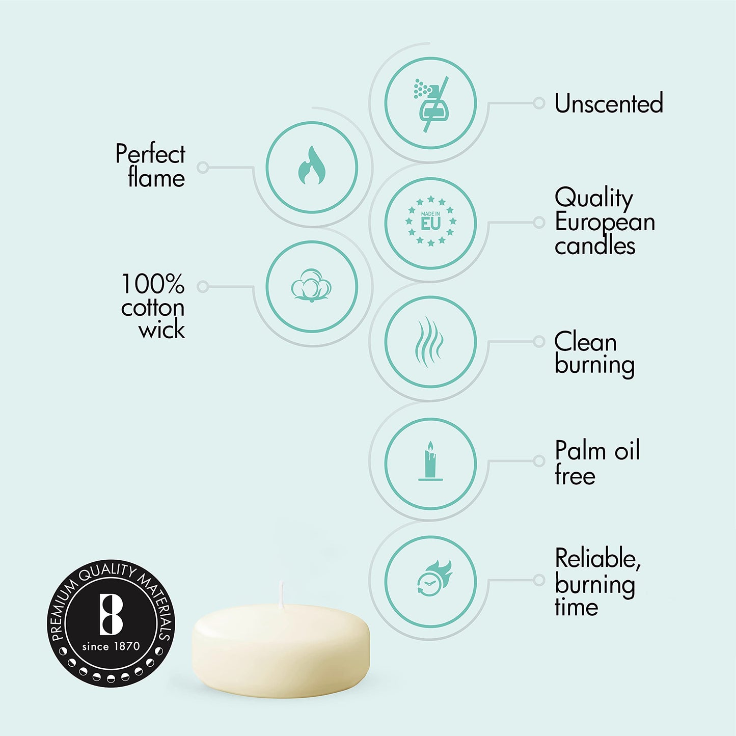 BOLSIUS 3 Inch Ivory Floating Candles - 48 Count Unscented - Premium European Quality - Imbue Breathtaking Ambiance for Romantic Wedding Centerpieces, Decorations, Events, Pool, Holiday, and Parties