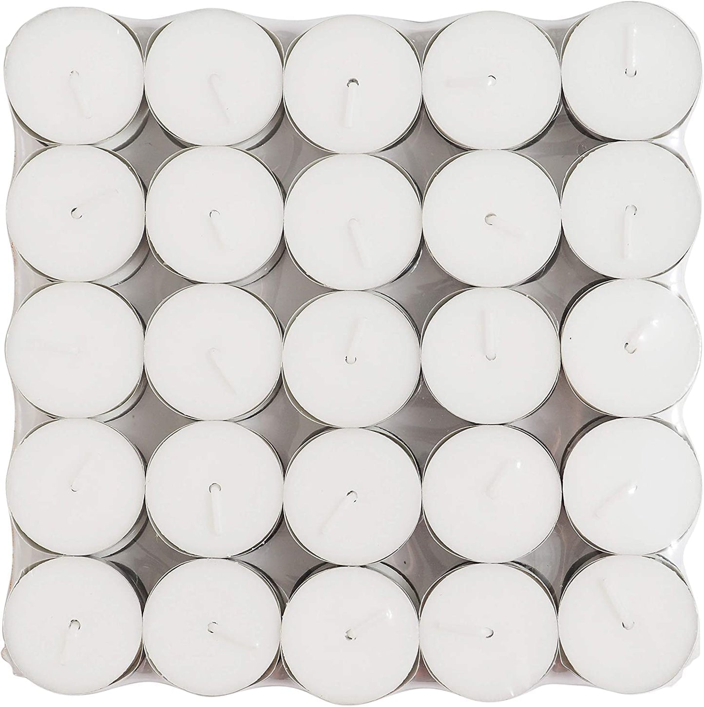 Hosley Unscented Tea Lights Candles in Bulk 50 White Long Lasting Tea Light Candles Mini Votive Tealight Candle for Home Restaurants Shabbat Church Weddings Romantic Moments Party Spa Meditation