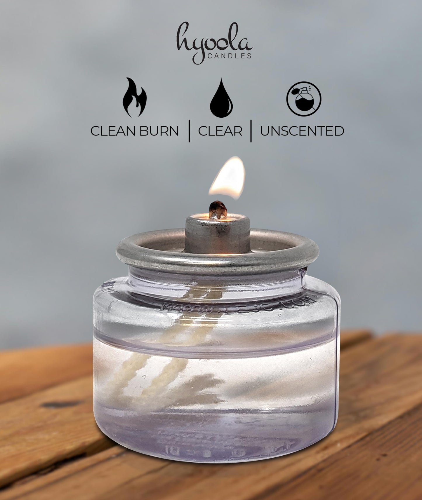 Hyoola Liquid Candles - 8 Hour Disposable Paraffin Tea Lights - 24 Pack for Restaurant Tables & Emergency Use