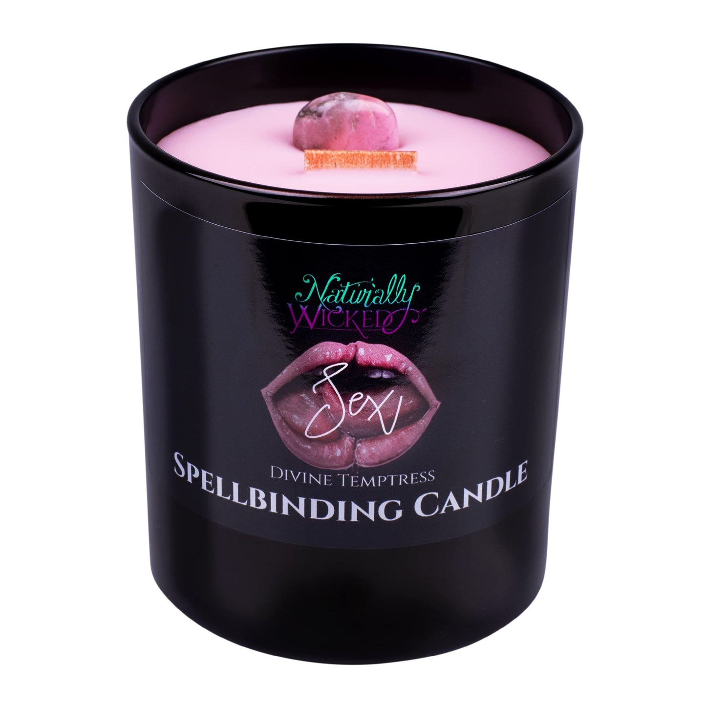 Naturally Wicked Spellbinding Candle | Scented Crystal Spell Candle | Inc Unique Candle Gift Box (Sex)