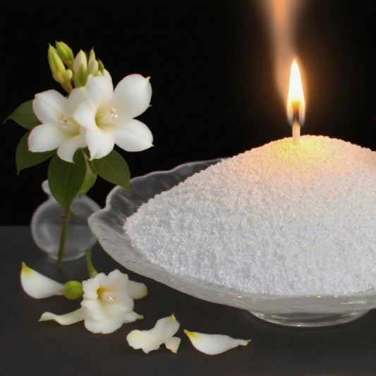 Aufien Candle Sand with Wicks,21.4 Oz Pearled Candle, DIY Bead Powder Sand Wax Making kit Refillable Non Toxic for Handmade, Wedding and Halloween Christmas Decorations White Orange Blossom Scented