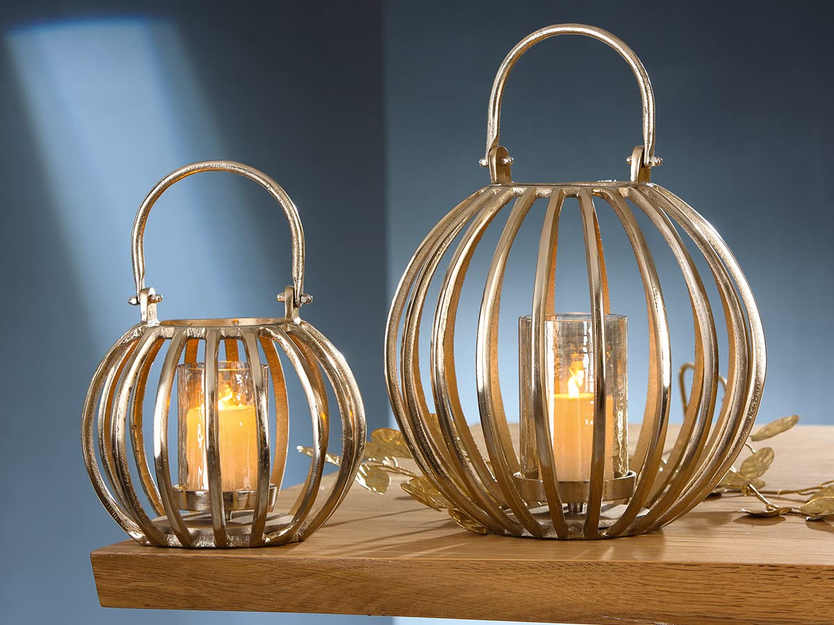 GILDE Gold Aluminium Lantern Height 23 cm