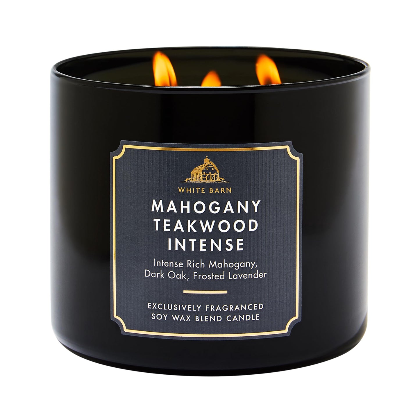 Bath & Body Works Mahogany Teakwood Intense 3-Wick Candle - Scented Candle for At-Home Use - Long-Lasting, Room-Filling Fragrance - High Fragrance Oil Concentration - Soy Wax Blend