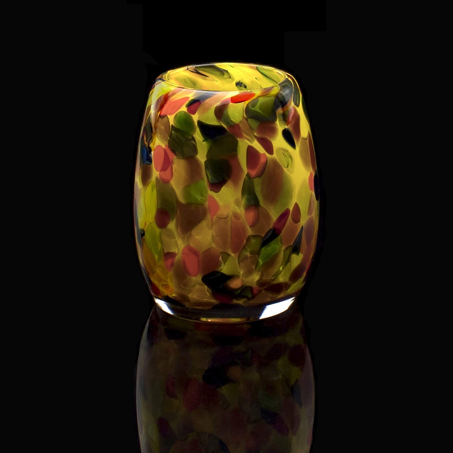 Totally Blown Glassworks Votive Candle Holder, Handmade Blown Glass, Accent Vase, Centerpiece, Home Decor, Artist Dehanna Jones, Seattle, WA. (Yellow MM Brick Road)