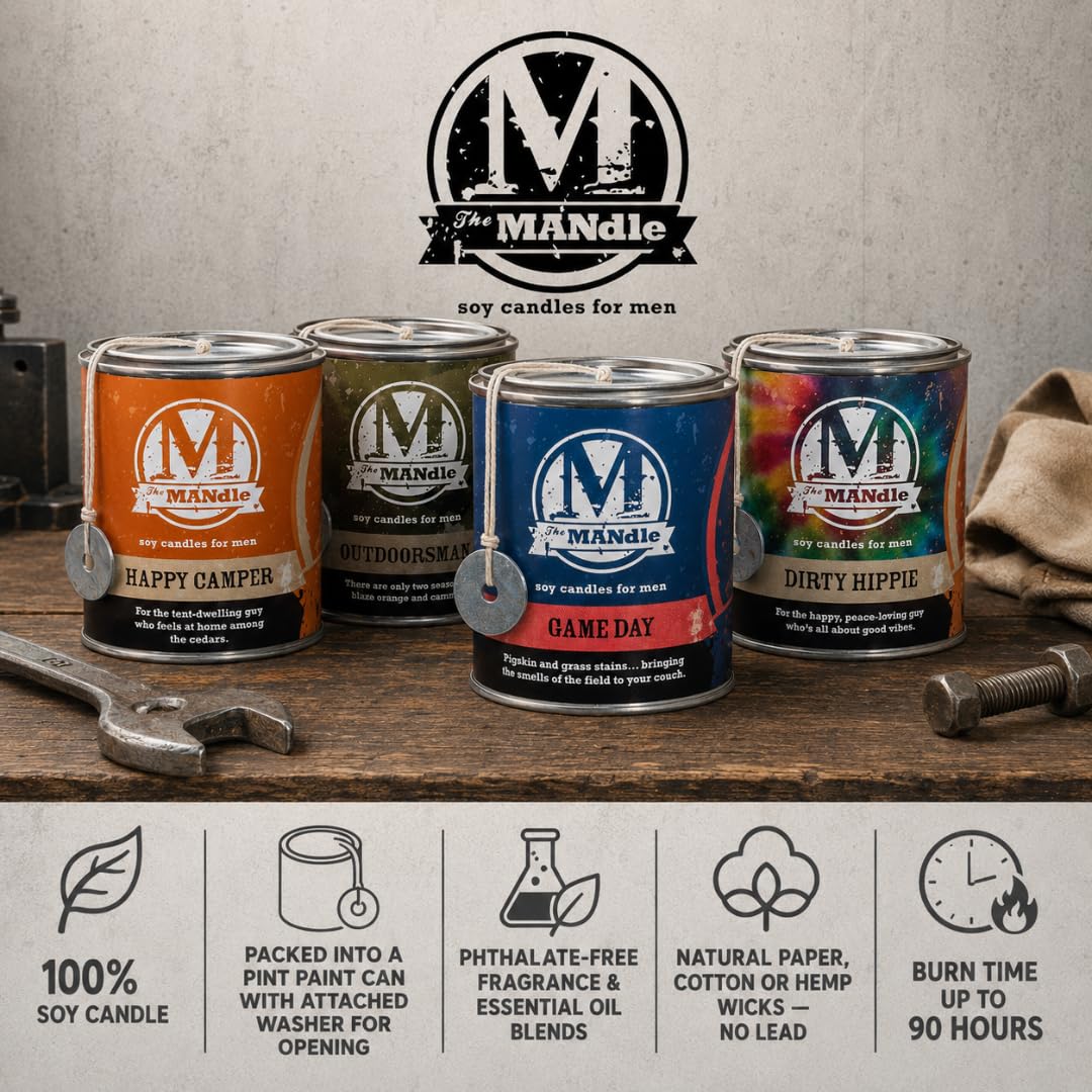 ECO CANDLE CO. The Mandle Soy Candle for Men - Scents of Melon & Tea - Dirtbag, 15 oz. Paint Can - 100% Soy Wax, No Lead, Hand Poured, Phthalate Free, Made from Midwest Grown Soybeans