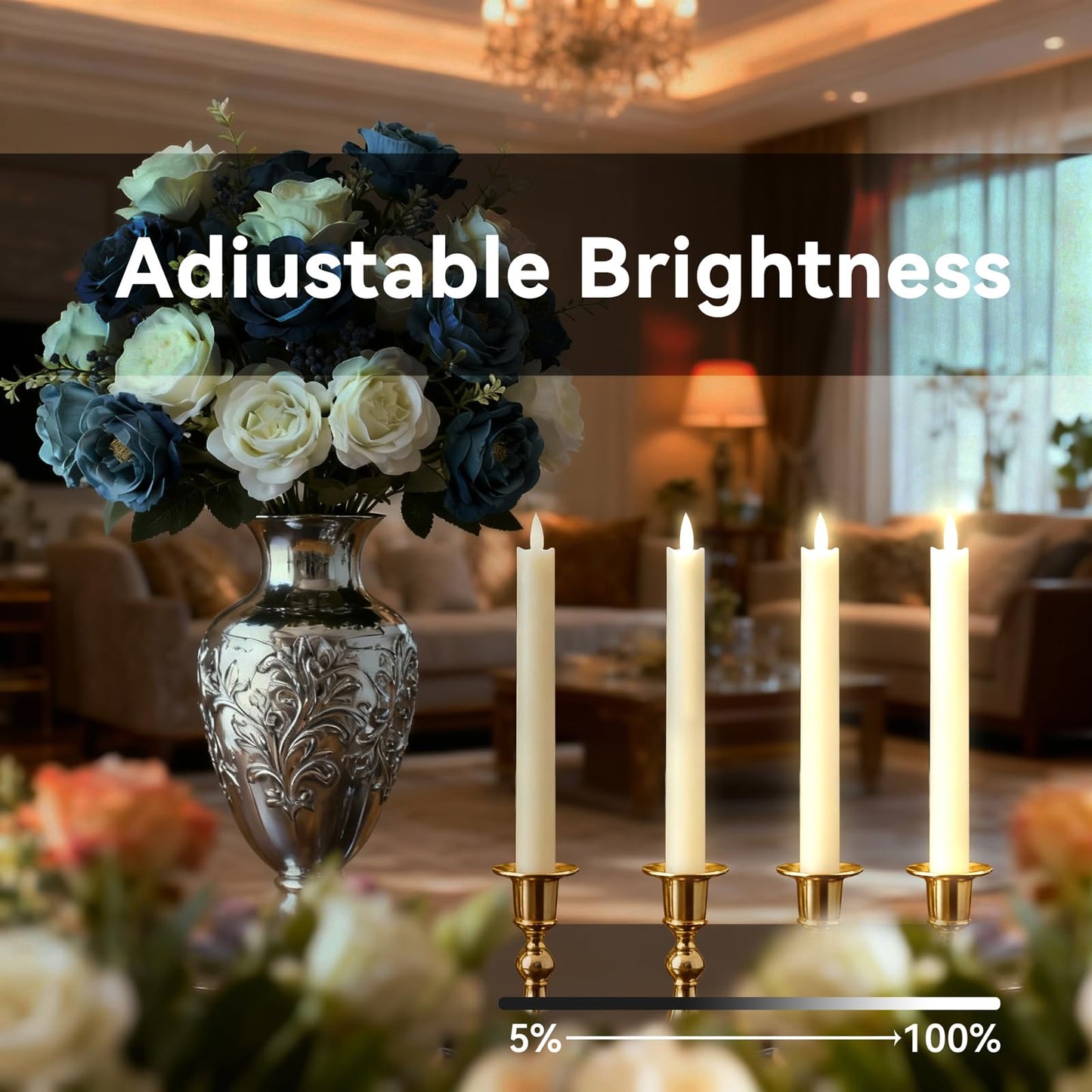 SUNGEGE Flameless Taper Candles 9.9 Inch Battery Operated – 6 Pack Beige Realistic Flickering Flame Remote Control Dimmable LED Candles with Timer for Chandelier Candelabra Wedding Holiday Decor