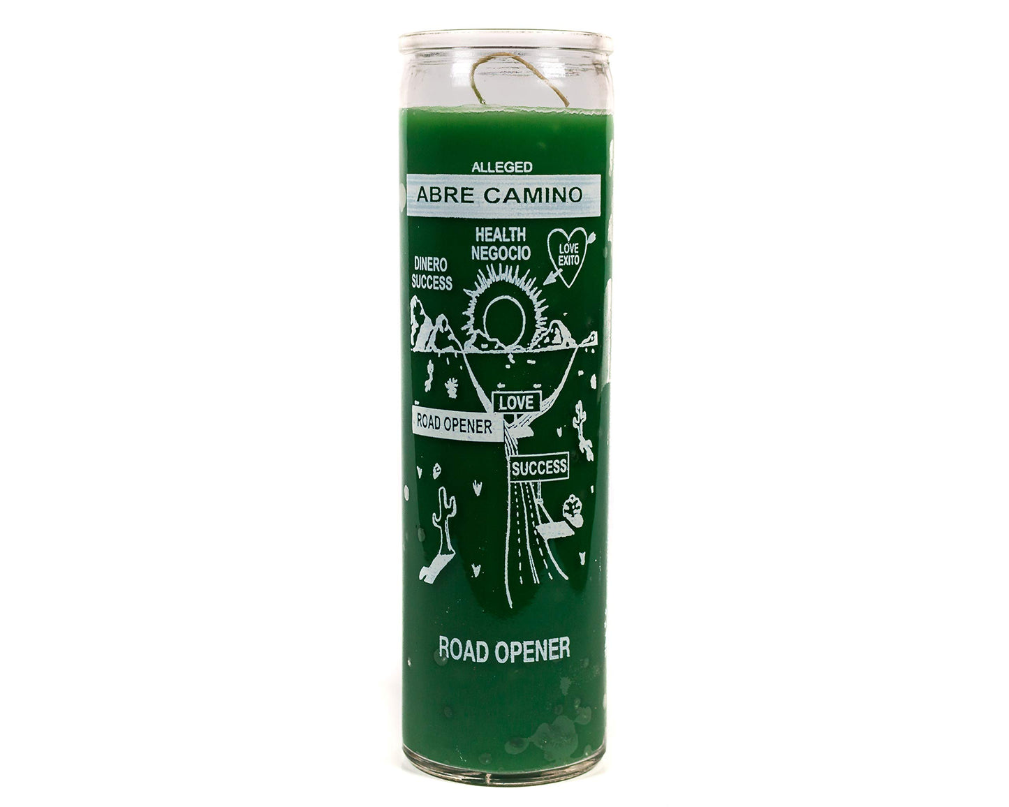 Botanica Emporium Abre Camino Road Opener Vision Candle | 7 Day Glass Spiritual Candle | 8" Tall | Unscented