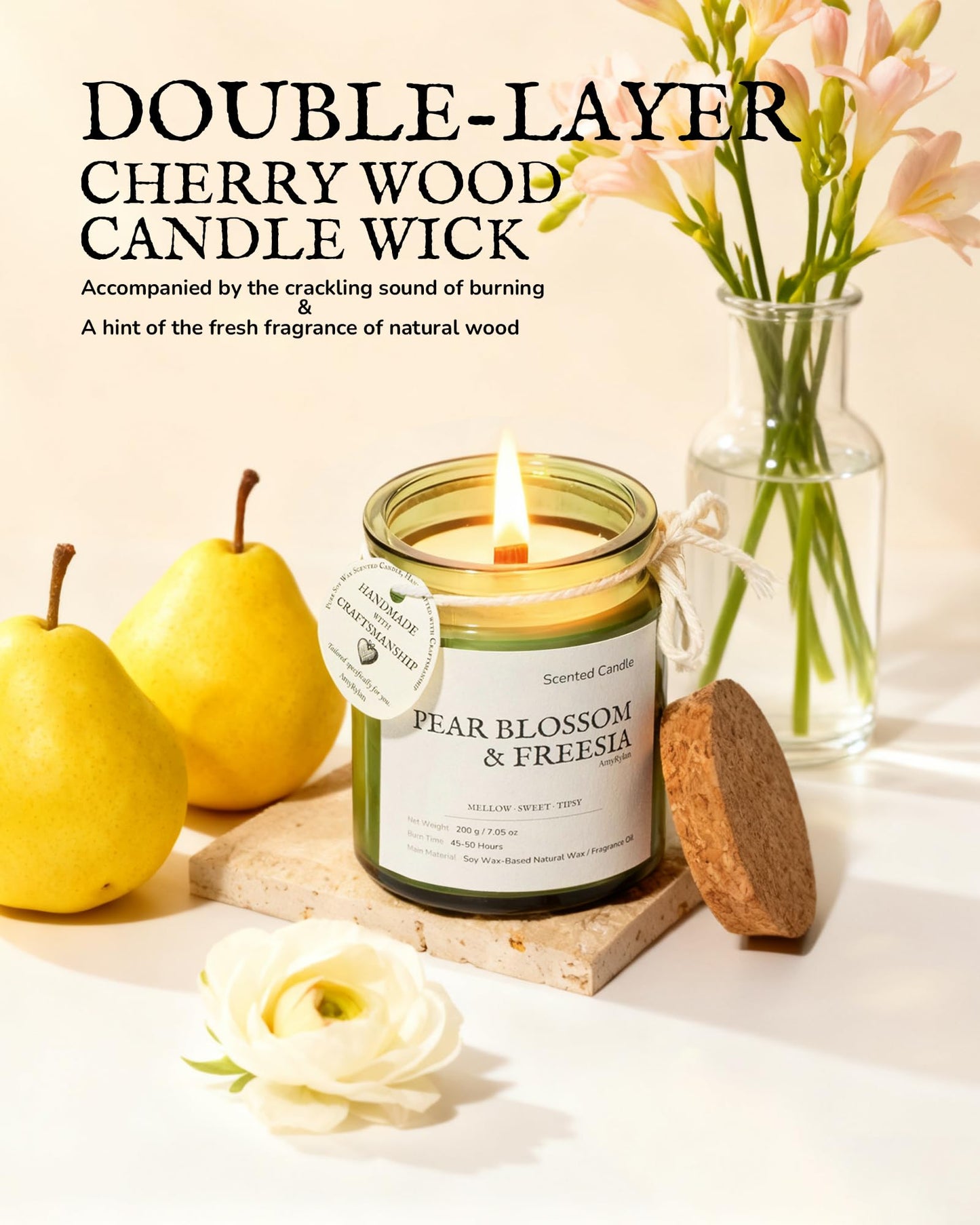 3 Pack Non-Toxic Soy Wax Scented Candles Gift Set for Women, 21.15oz Wooden Wick Candle for Home, 135H Long Burn Time, Aromatherapy Candles, Birthday, Anniversaries, Wedding, Christmas