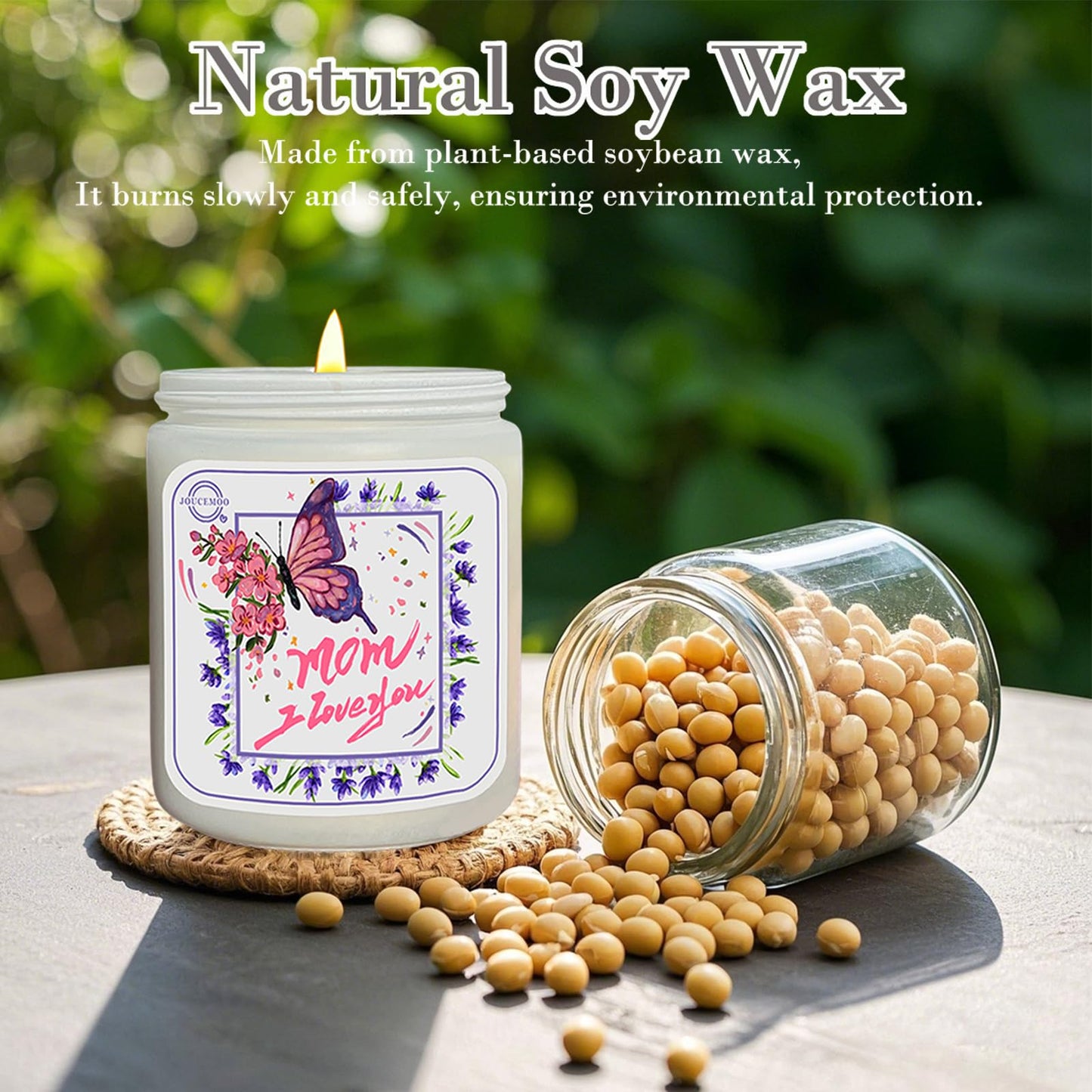 Gifts for Mom, Lavender Eucalyptus Scented Candles for Home Scented, Soy Wax Aromatherapy Candle, Non Toxic, 50 Hour Long Burning, Birthday, Thanksgiving, Mothers Day Gifts (Mom I Love You, Pink)