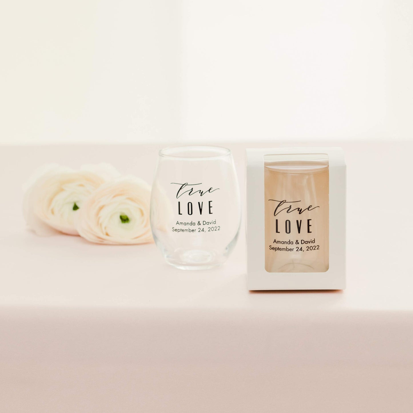 WEDDINGSTAR Personalized Small Stemless Wine Glass 9oz - 36 pack