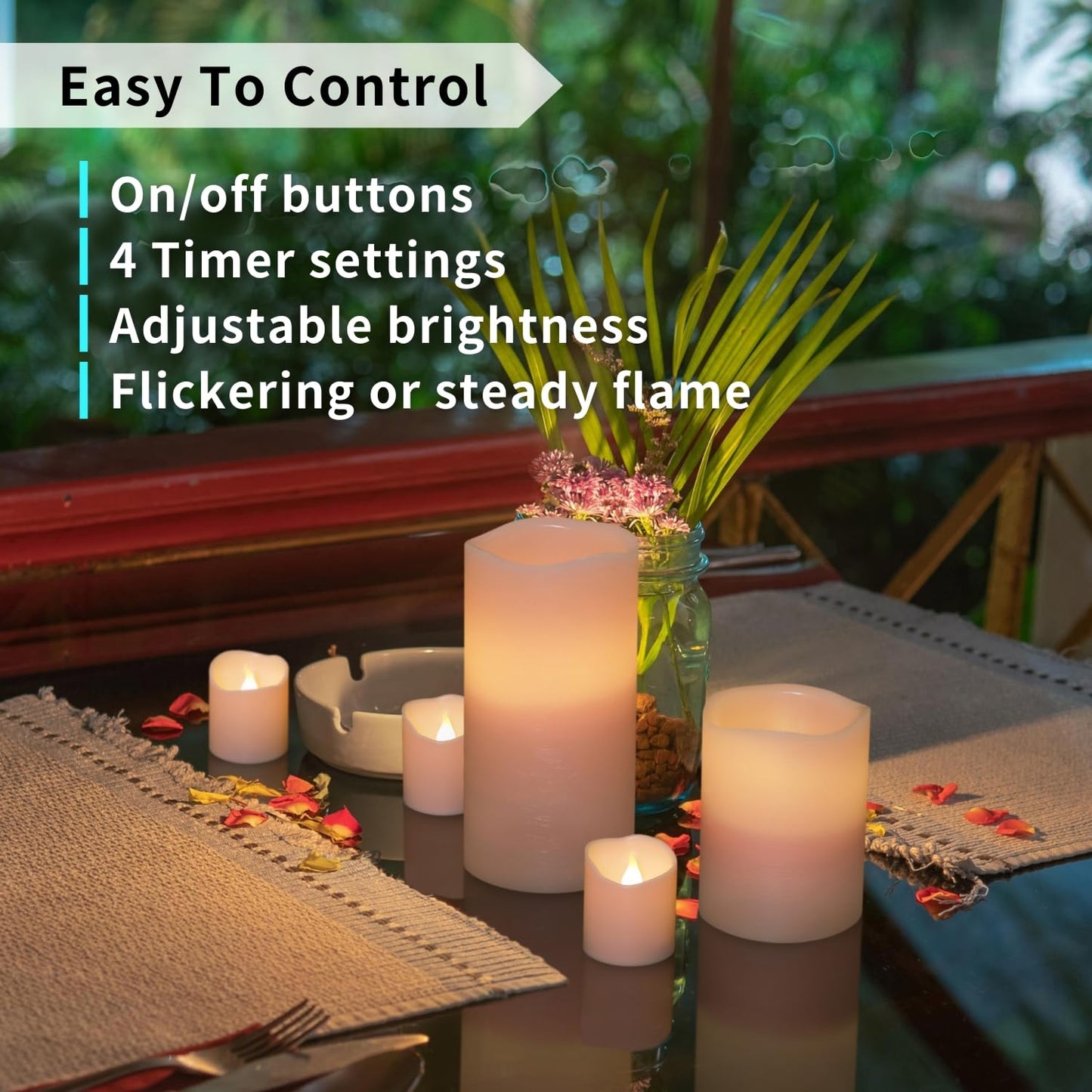 FURORA LIGHTING Pink Flameless Candles - Real Wax, Adjustable Brightness, Remote & Timer - 4 Pillars (3x4, 3x6) and 4 Votives, 8-Pack, Battery Operated