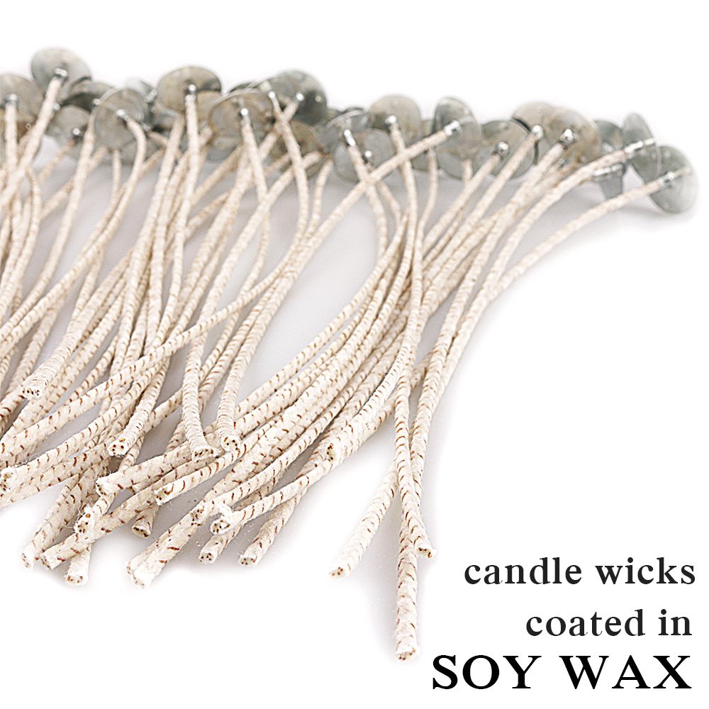 EricX Light 100 Piece 8 inch Soy Wax Candle Wick, Cotton and Paper Interwoven core, Large, for Candle Making, Candle DIY