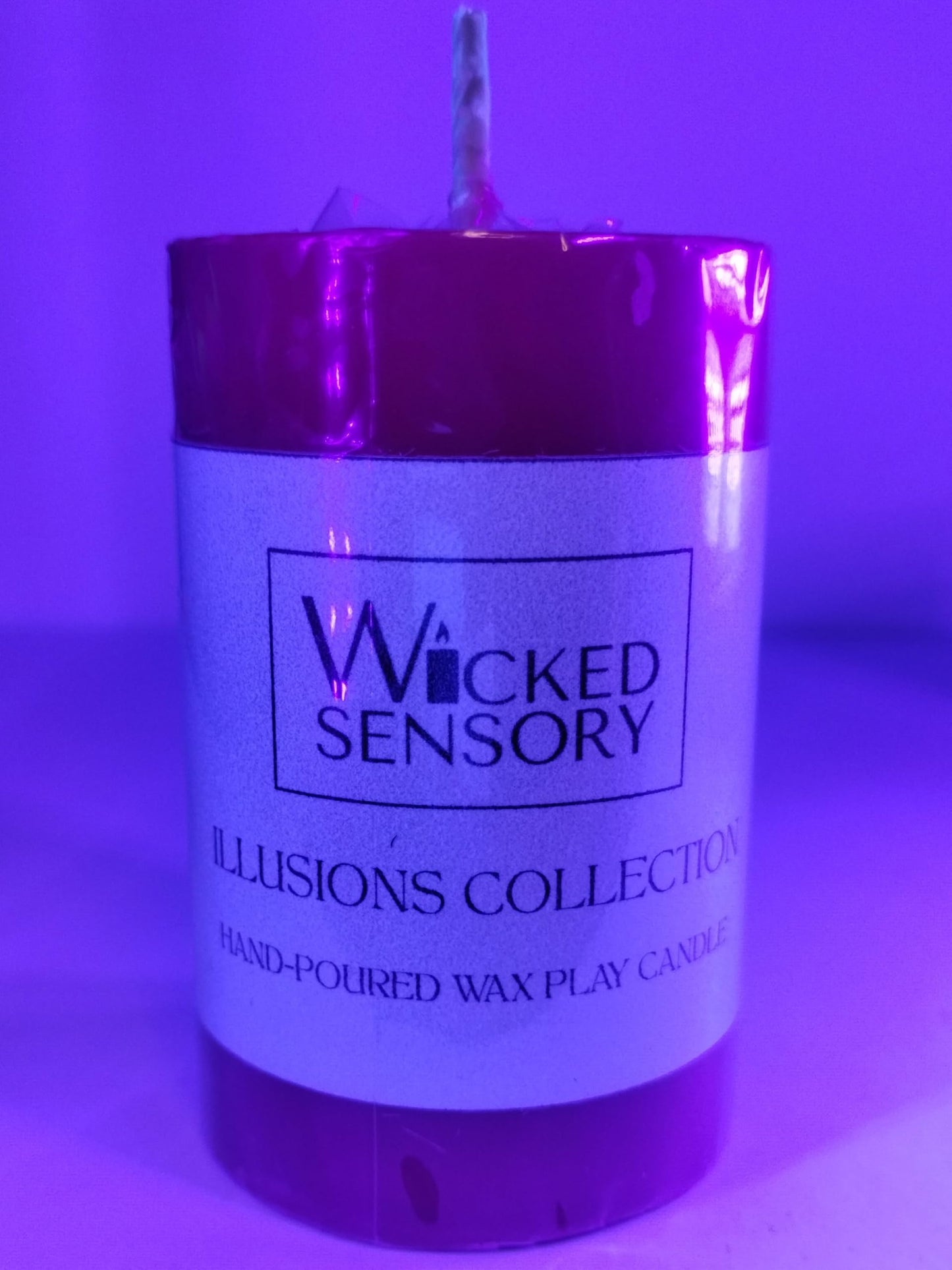 Premium UV Wax Play Candle - Unscented Body Safe Wax Blend for Sensory Play, Comfortable Heat Sensation - Perfect for Couples & Beginners (UV Red)