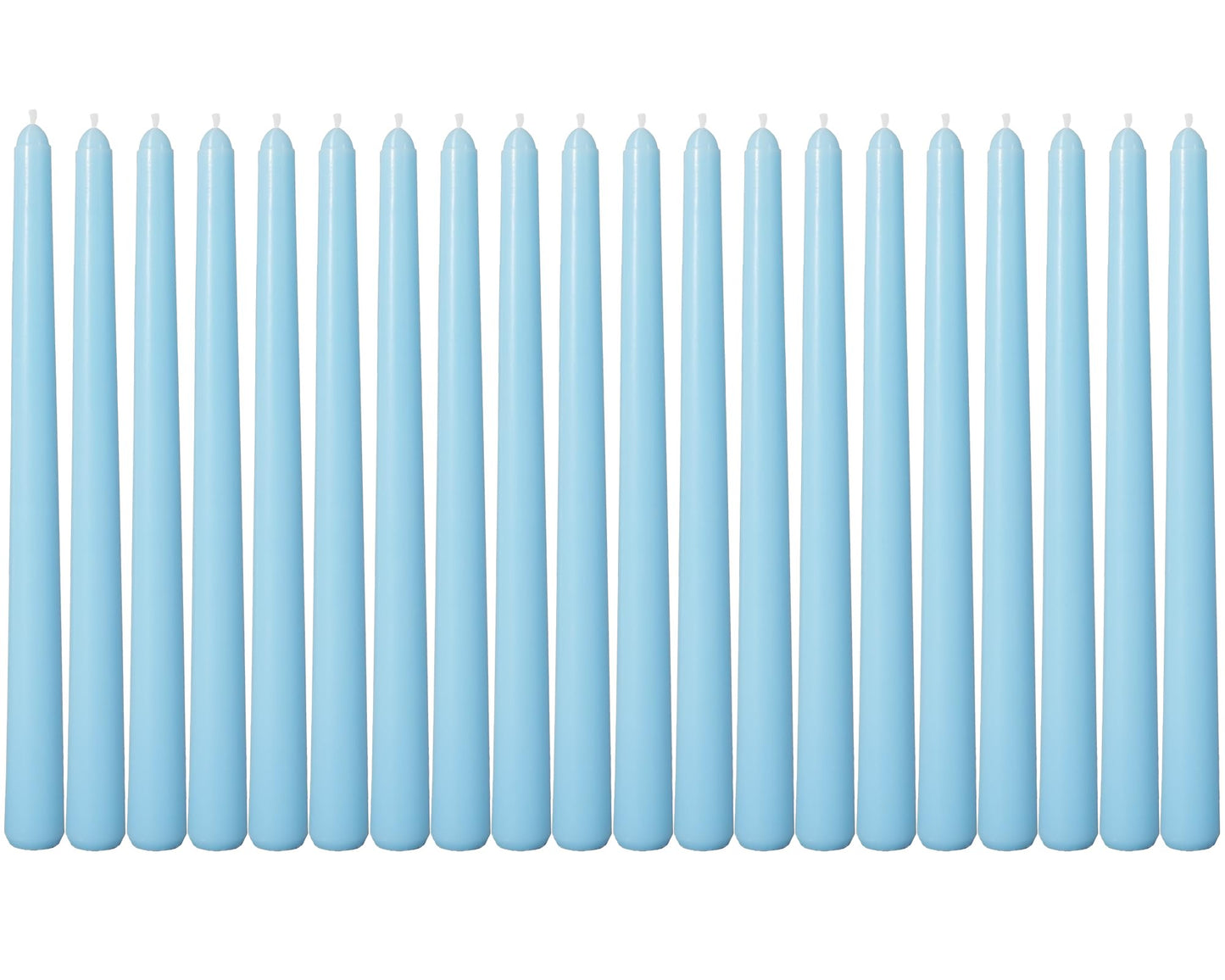 Viyffo Taper Candles, 10 Inch, 20 Pack, Sky Blue – Unscented, Dripless & Smokeless Design, Up to 8 Hour Burn – Long Tall Taper Candlesticks for Wedding, Dinner & Home Decor