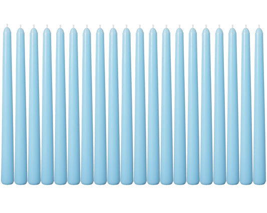 Viyffo Taper Candles, 10 Inch, 20 Pack, Sky Blue – Unscented, Dripless & Smokeless Design, Up to 8 Hour Burn – Long Tall Taper Candlesticks for Wedding, Dinner & Home Decor