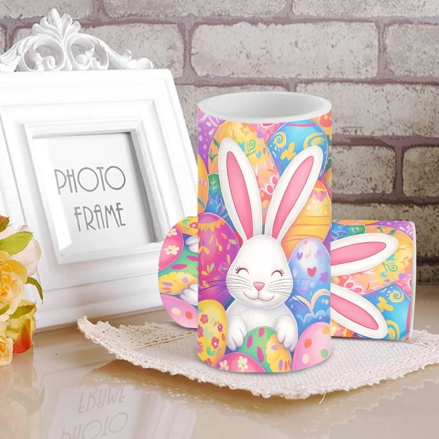 Luarisgur Easter Decorations Indoor Candles Rabbit Eggs Flameless Candles with Remote and Timer 2 Pack Battery Operated Easter Themed LED Candles for Festival Gift Home Room Decor