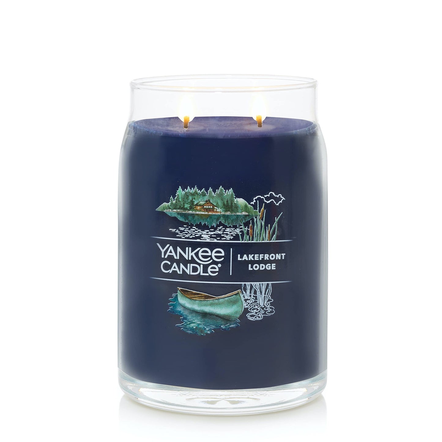 Yankee Candle Lakefront Lodge Scented Signature 20oz Large Jar 2-Wick Candle Over 60 Hours of Burn Time