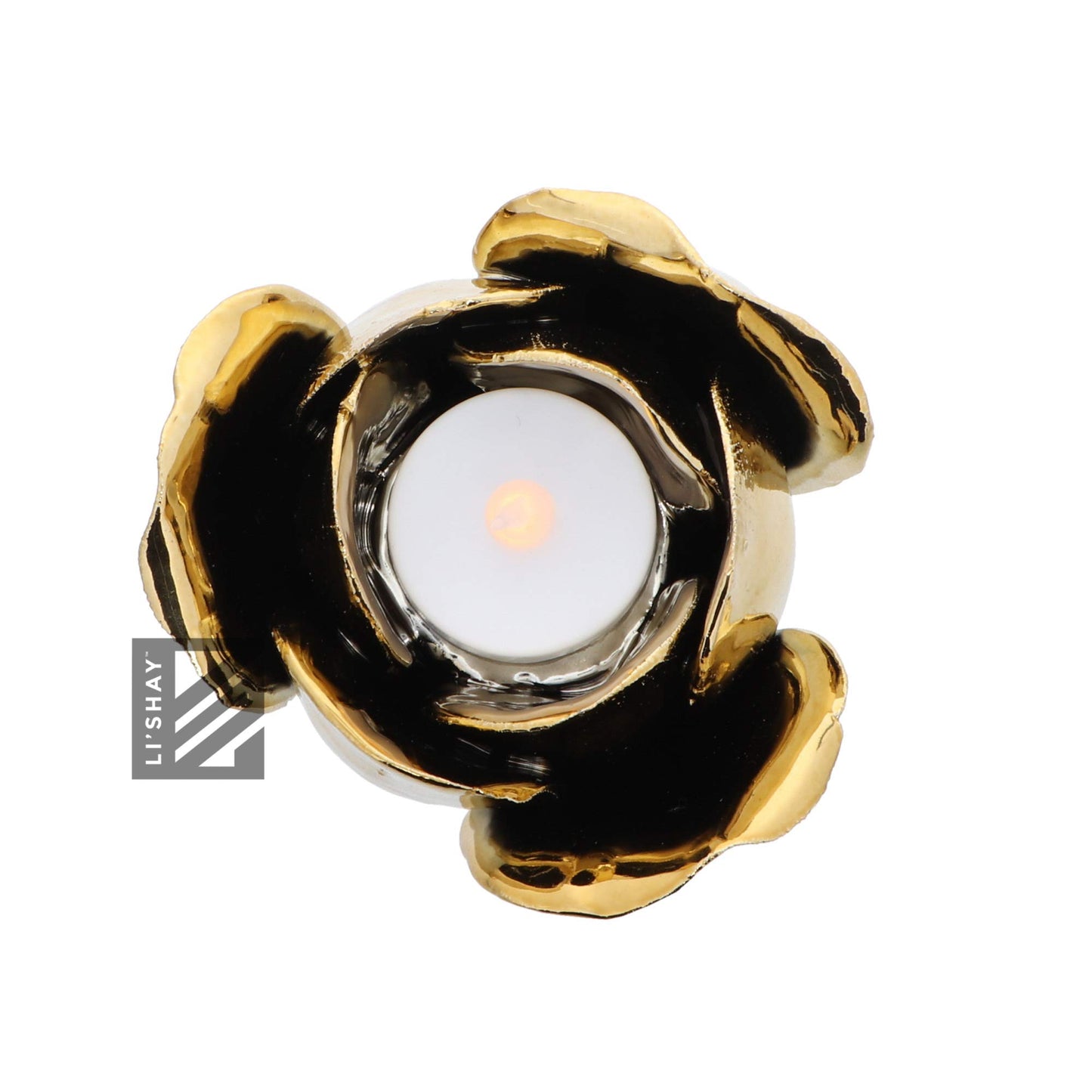 Li'Shay Gold Metal Tealight Votive Flower Candle Holder - Matte