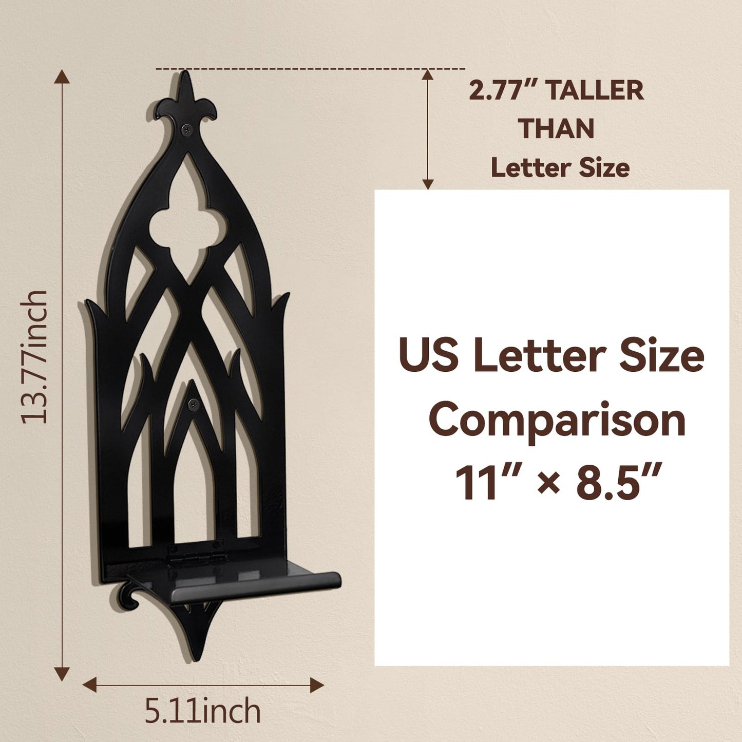 ZYIDBNG Wall Candle Sconces Set of 2, Victorian Gothic Metal Candle Holders for Pillar, Tealight, and LED Candles, Decorative Wall Decor for Living Room Dining Room (Black)