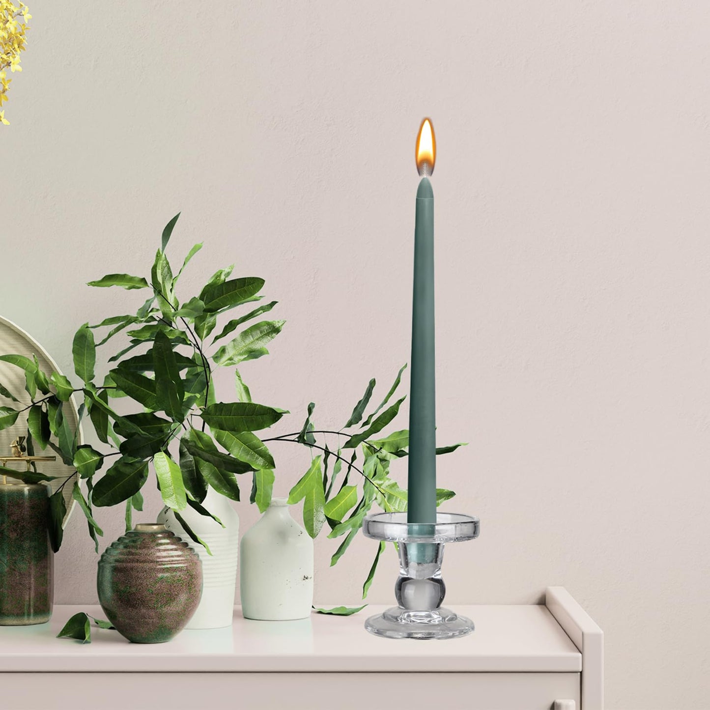 Nuanchu Taper Candles 10 Inch (H) Dripless Tapered Smokeless Long Tall Unscented Dinner Candle for Wedding Party Home Decor Candlesticks, Long Burning