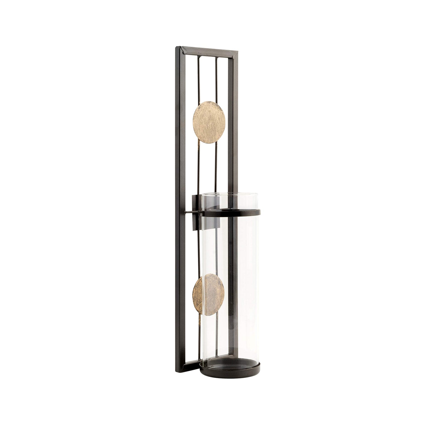 Danya B Set of Two Wall Sconces, Metal Wall Décor, Antique-Style Metal Sconce for Home, Patio or Office – Decorative Metal Wall Scone, Candle Holder, Real or Battery Operated Candles